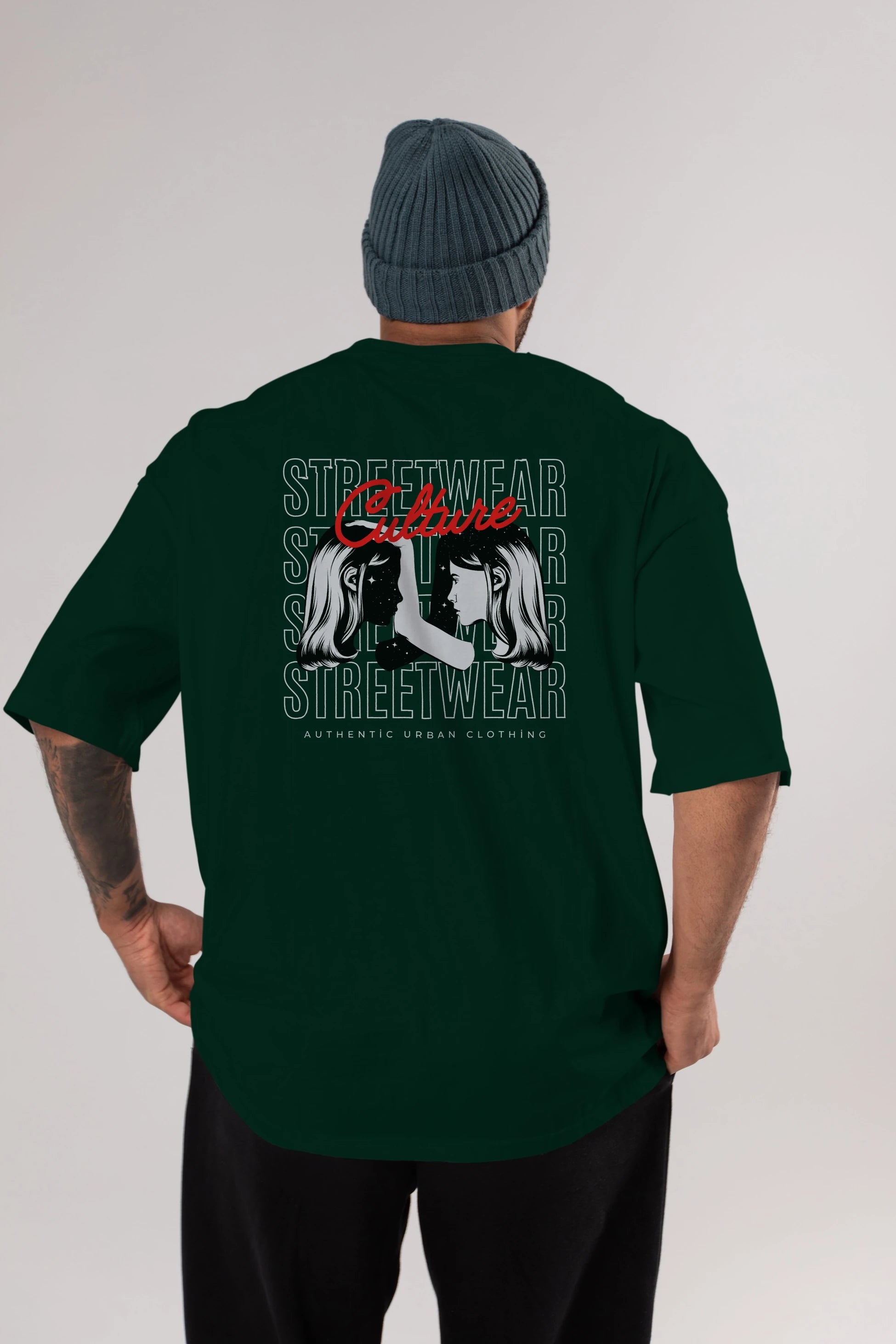 Culture Streetwear Yazılı Arka Baskılı Oversize t-shirt Erkek Kadın Unisex
