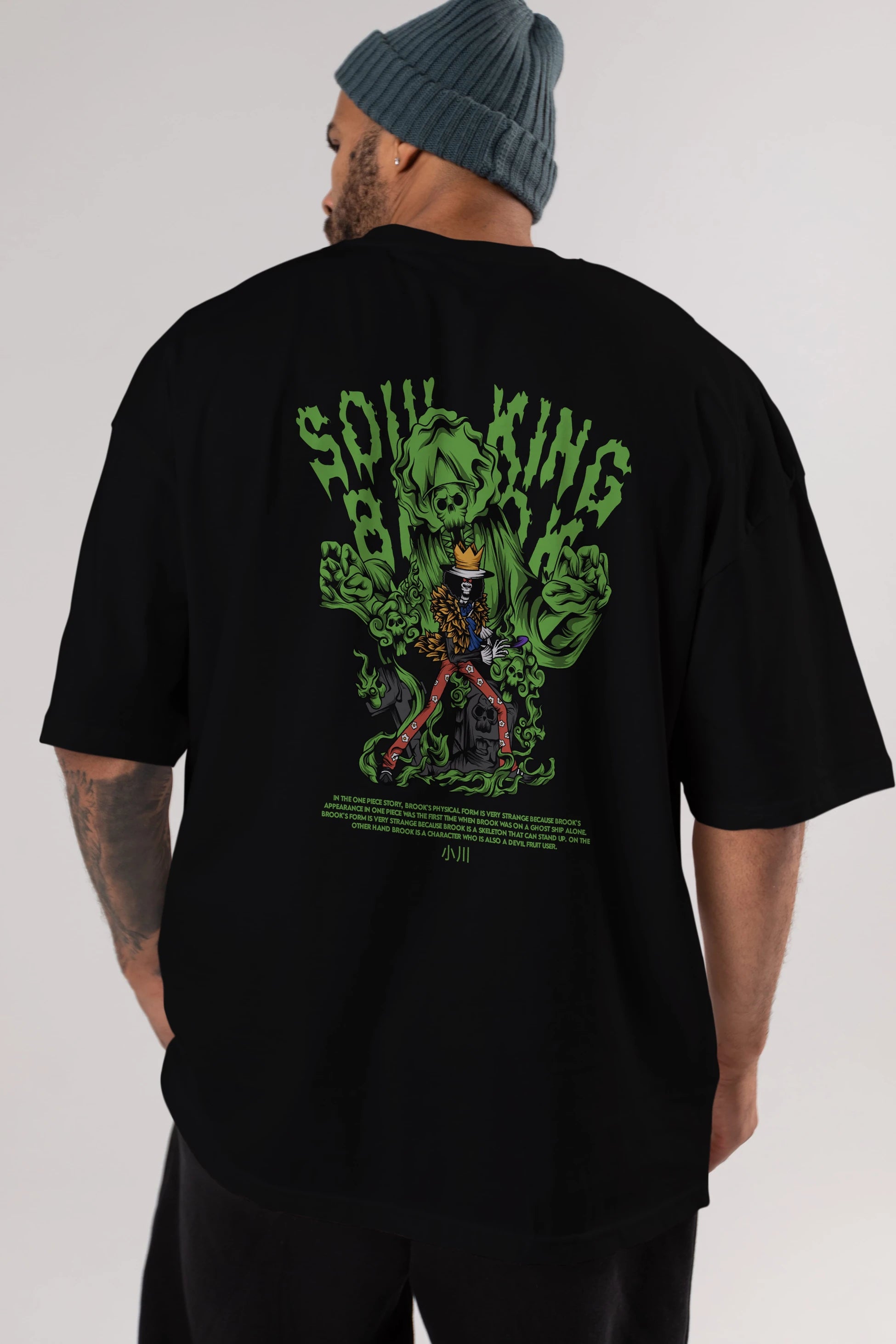 Soul King Brook Anime Arka Baskılı Oversize t-shirt Erkek Kadın Unisex