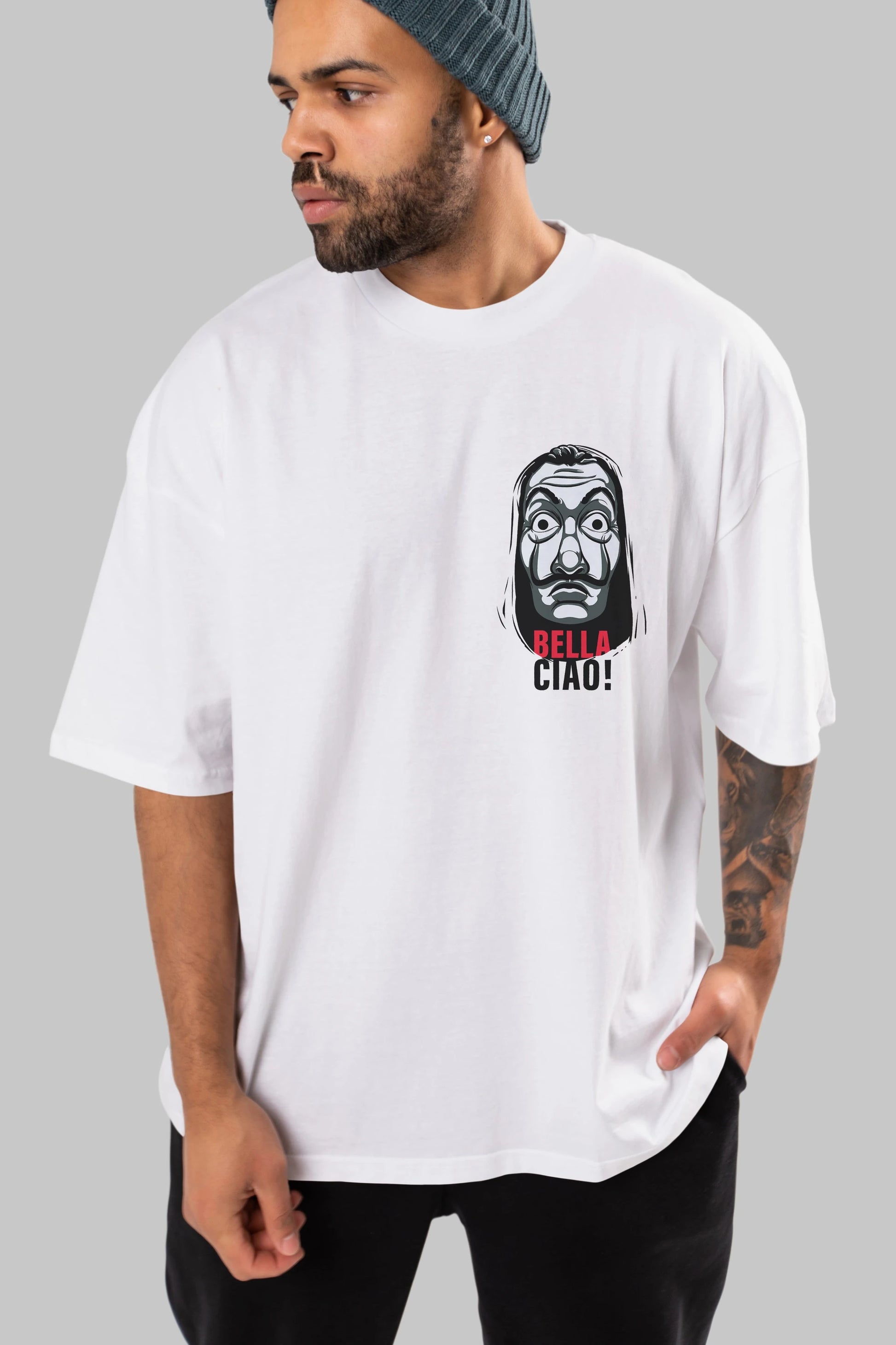 La Casa De Papel (12) Ön Sol Baskılı Oversize t-shirt Erkek Kadın Unisex %100 Pamuk Bisiklet Yaka tişort