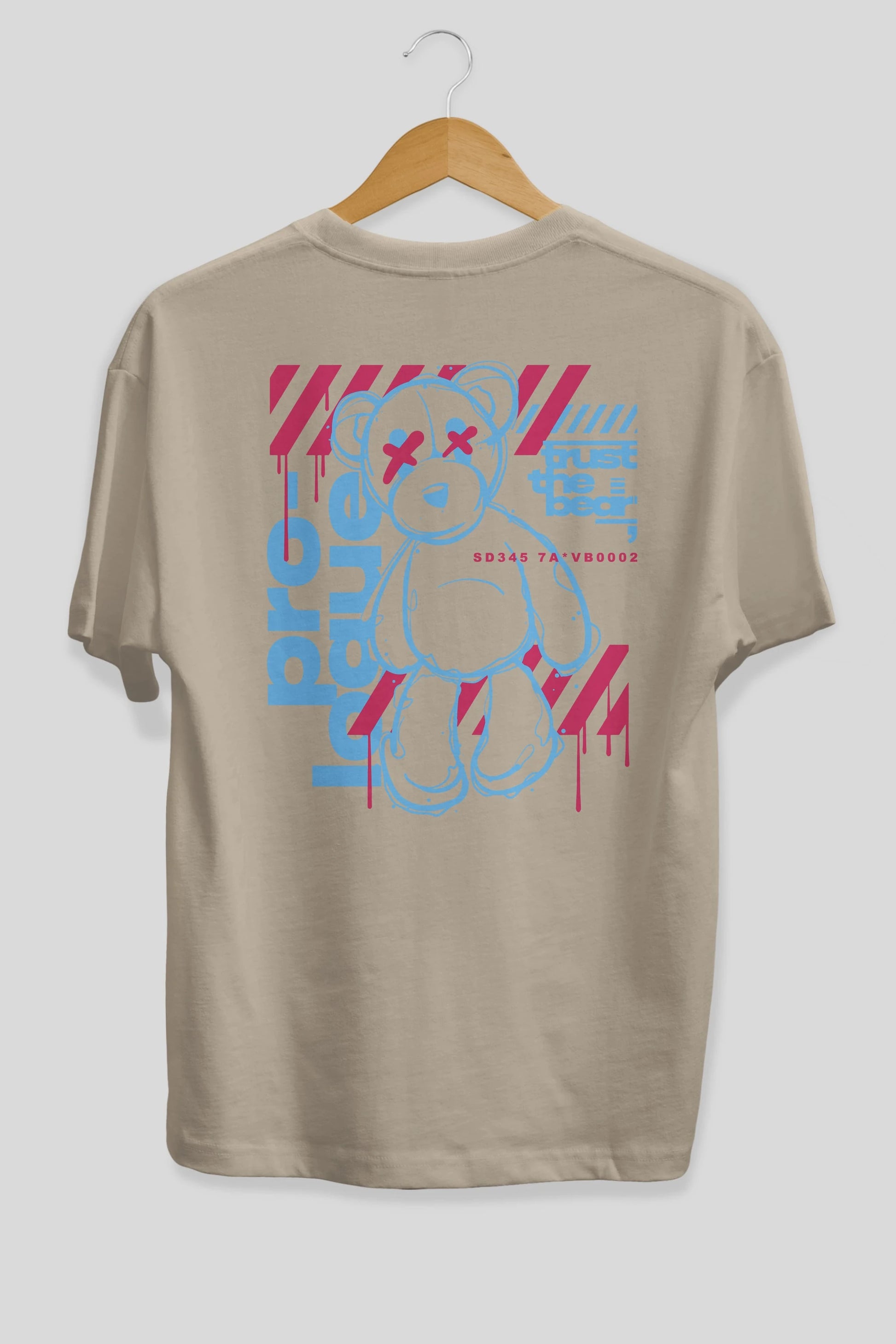 Trust The Bear Arka Baskılı Oversize t-shirt Erkek Kadın Unisex