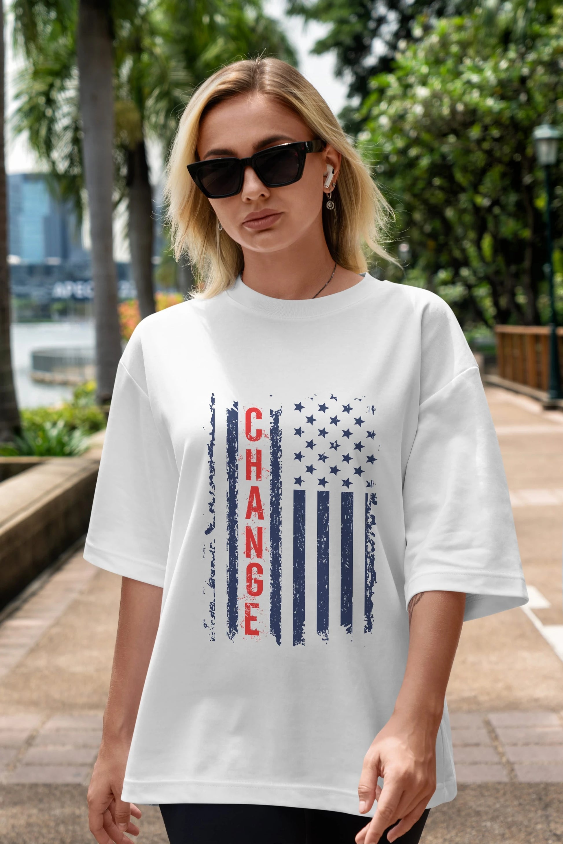 Change Ön Baskılı Oversize t-shirt Erkek Kadın Unisex