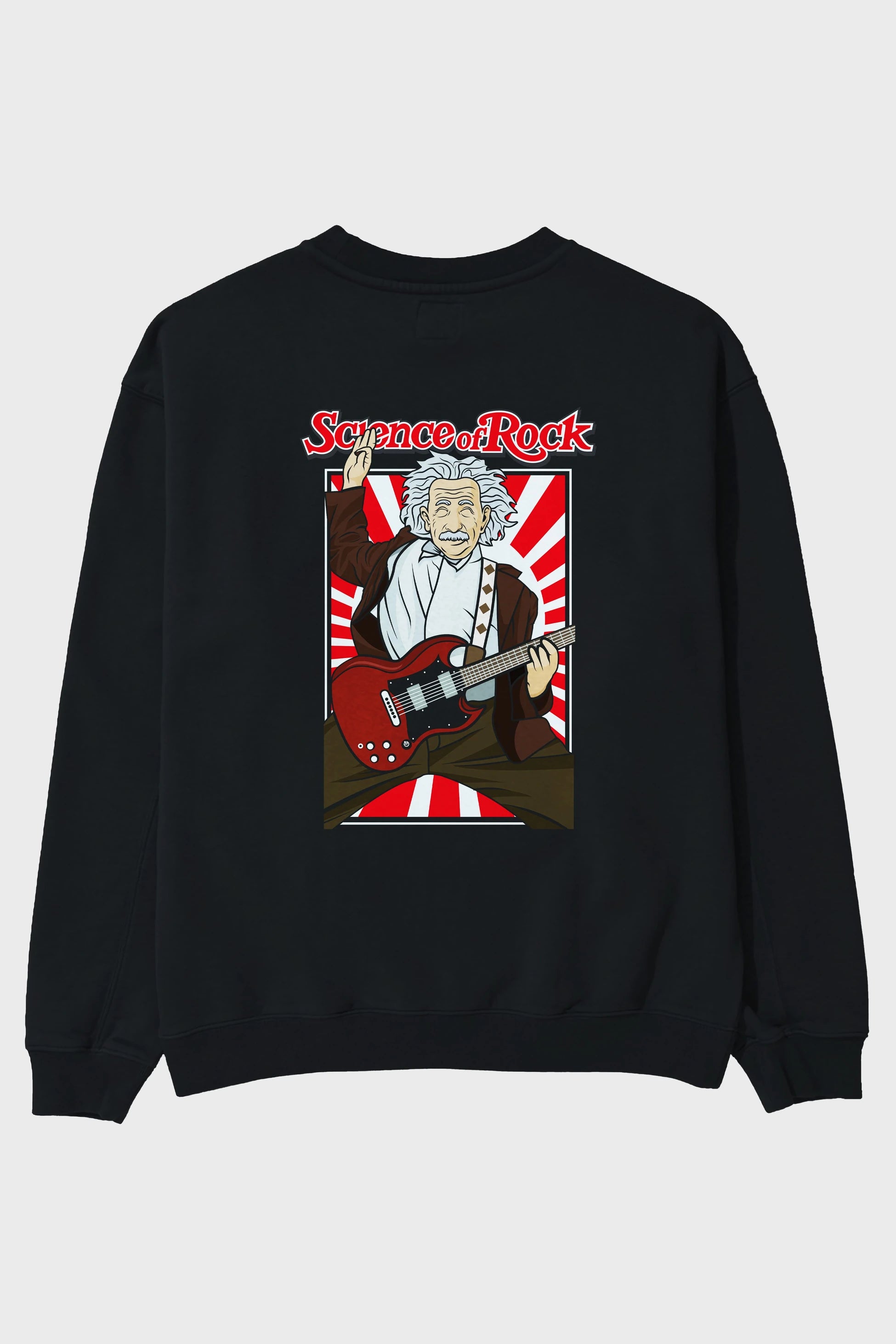 Einstein Science Of Rock Arka Baskılı Oversize Sweatshirt Erkek Kadın Unisex