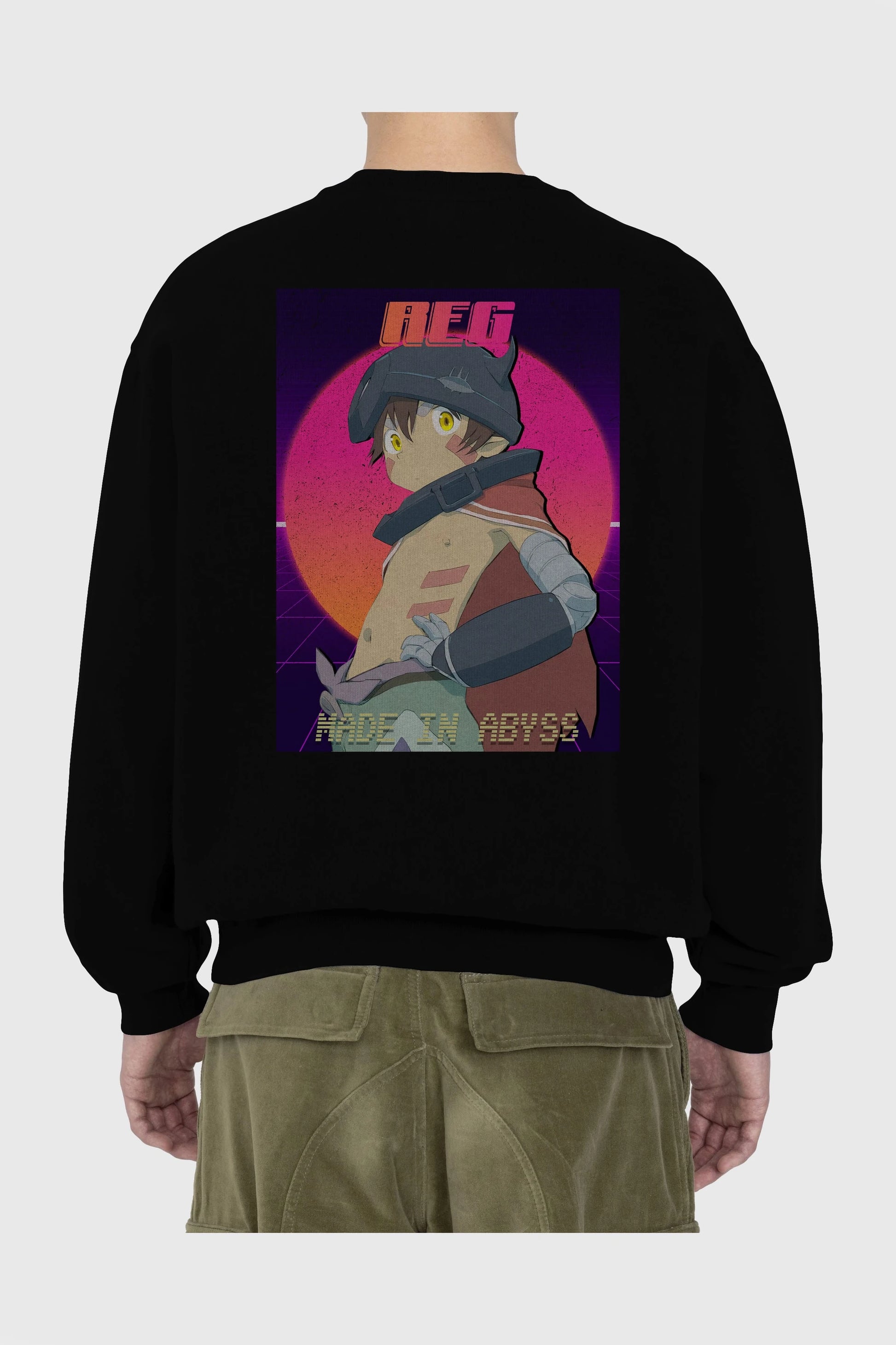 Reg 7 Anime Arka Baskılı Oversize Sweatshirt Erkek Kadın Unisex