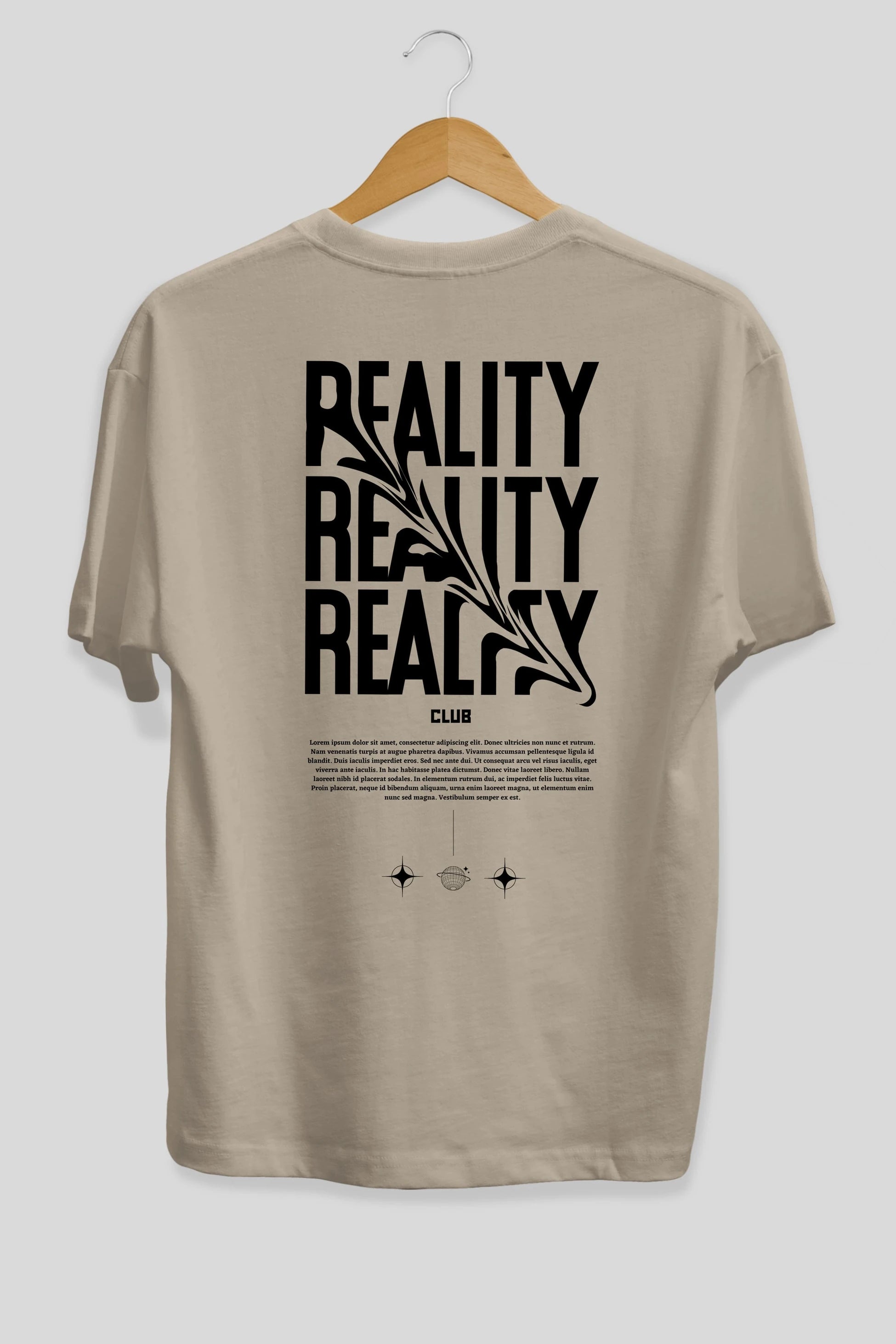 Reality Yazılı Arka Baskılı Oversize t-shirt Erkek Kadın Unisex
