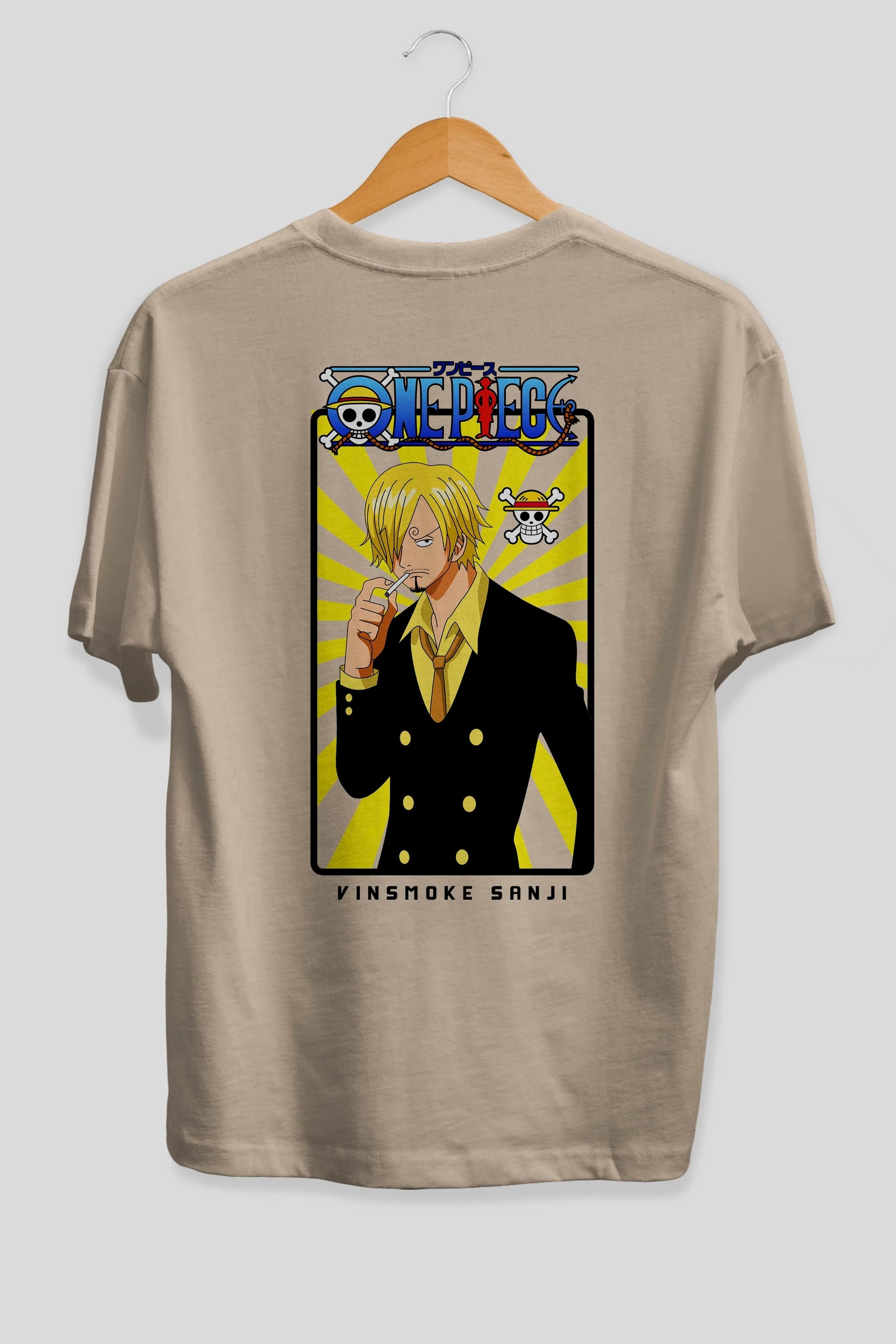 Sanji 4 Anime Arka Baskılı Oversize t-shirt Erkek Kadın Unisex %100 pamuk tişort