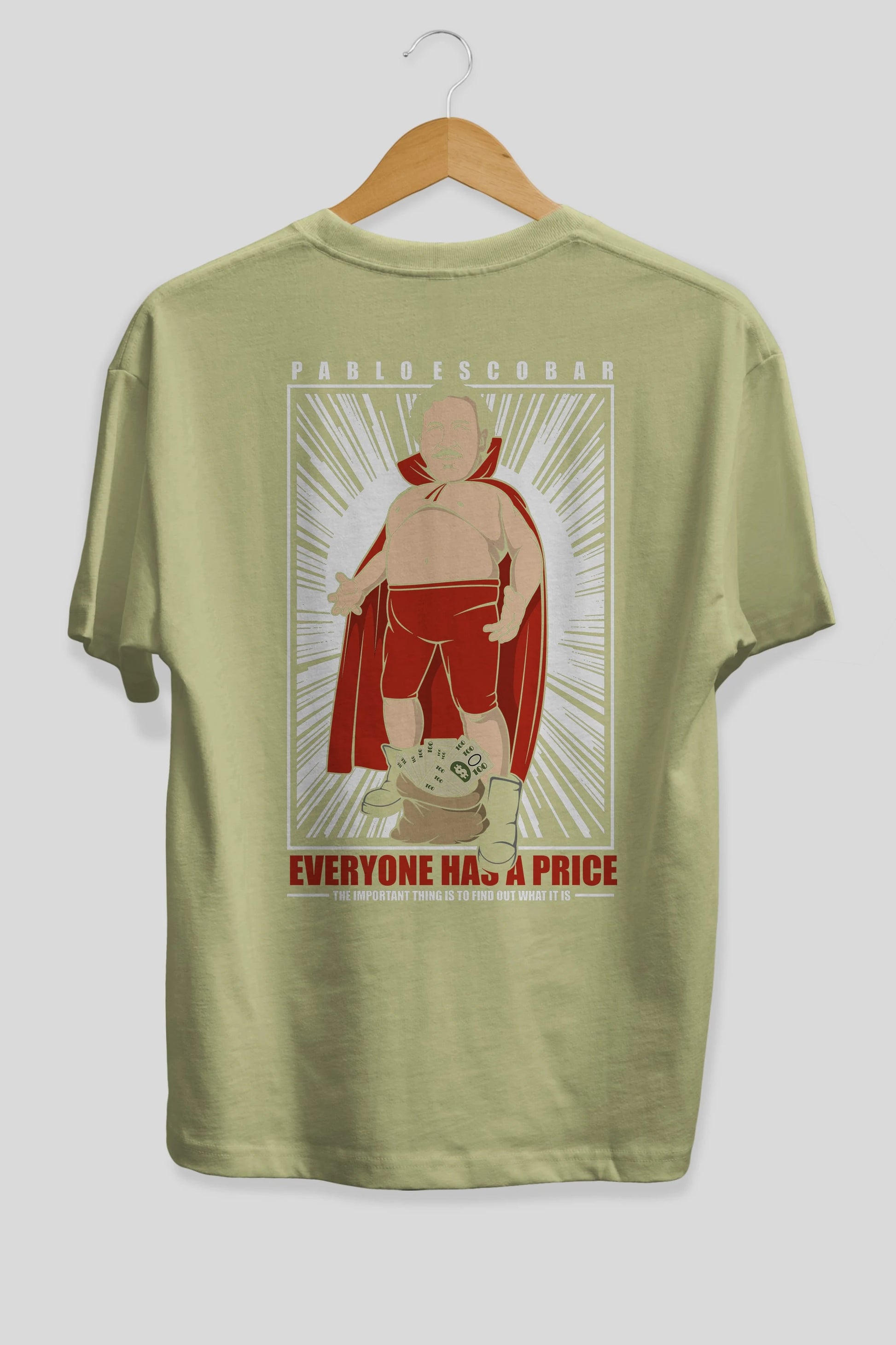 Pablo Escobar Luchador Arka Baskılı Oversize t-shirt Erkek Kadın Unisex %100 Pamuk tişort