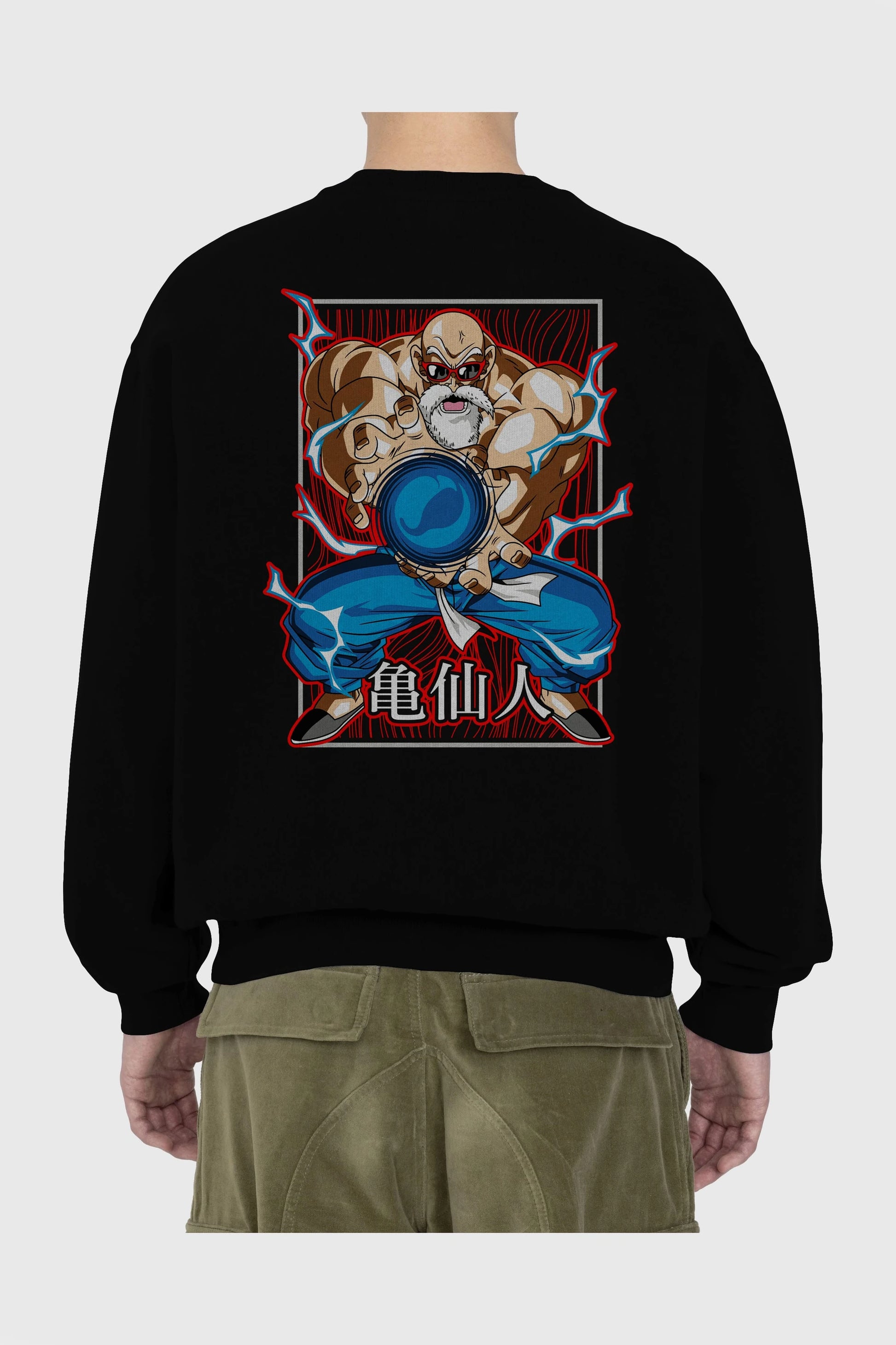 DragonBall MaestroRoshi Anime Arka Baskılı Oversize Sweatshirt Erkek Kadın Unisex