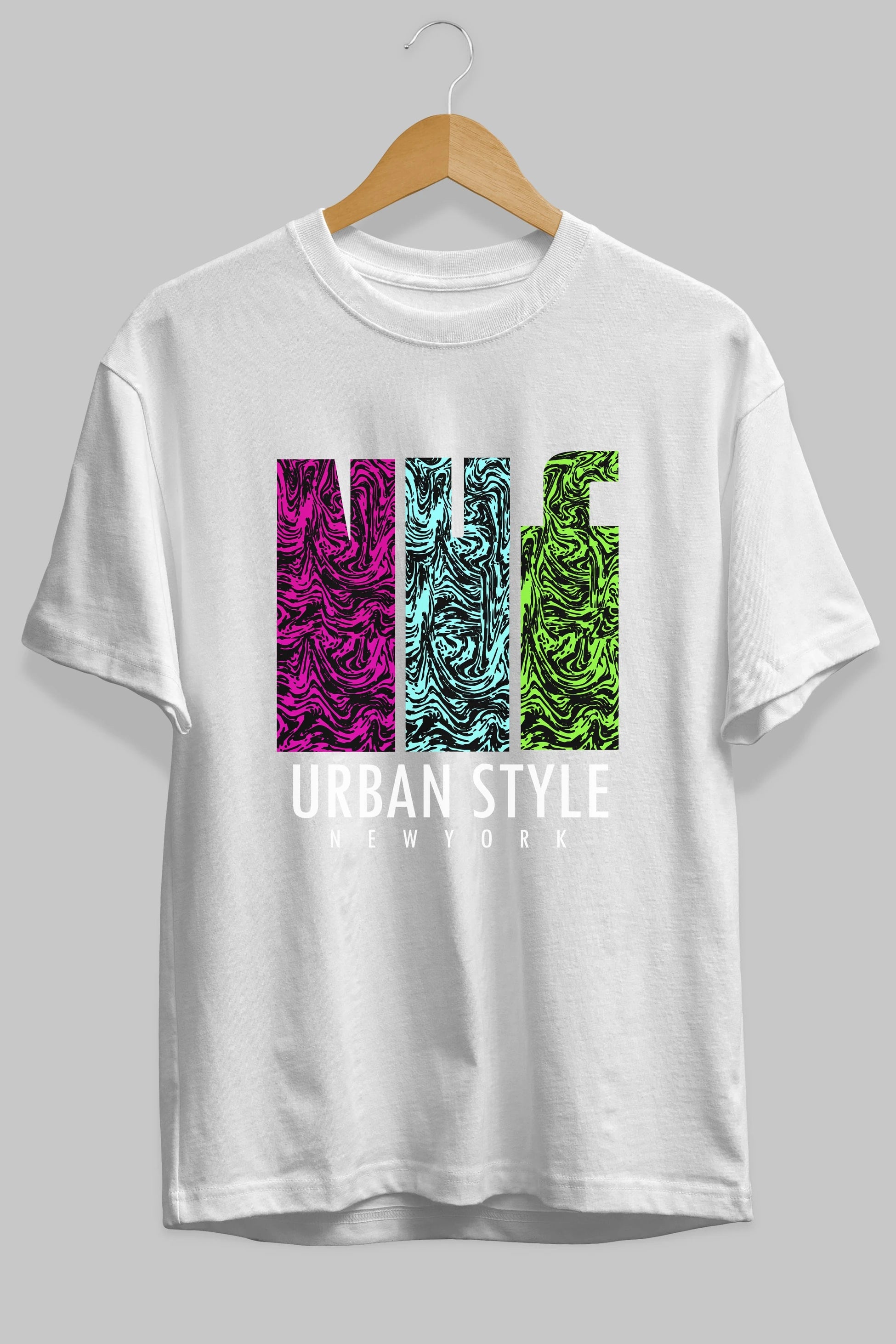 Urban Style Newyork Ön Baskılı Oversize t-shirt Erkek Kadın Unisex