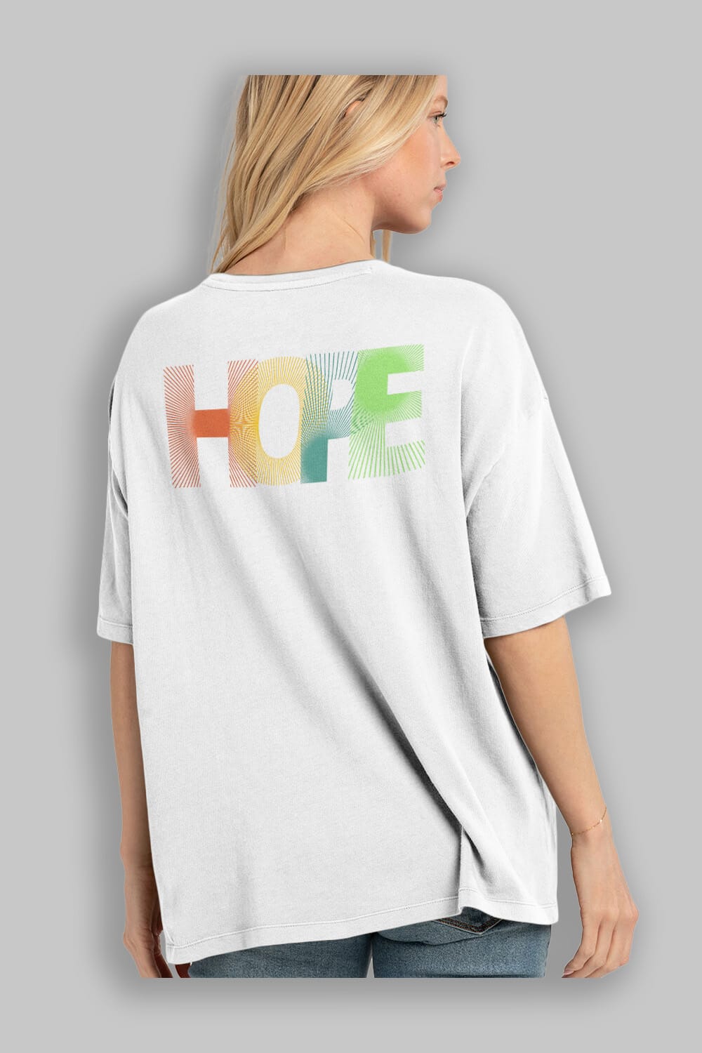 Hope Arka Baskılı Oversize t-shirt Erkek Kadın Unisex