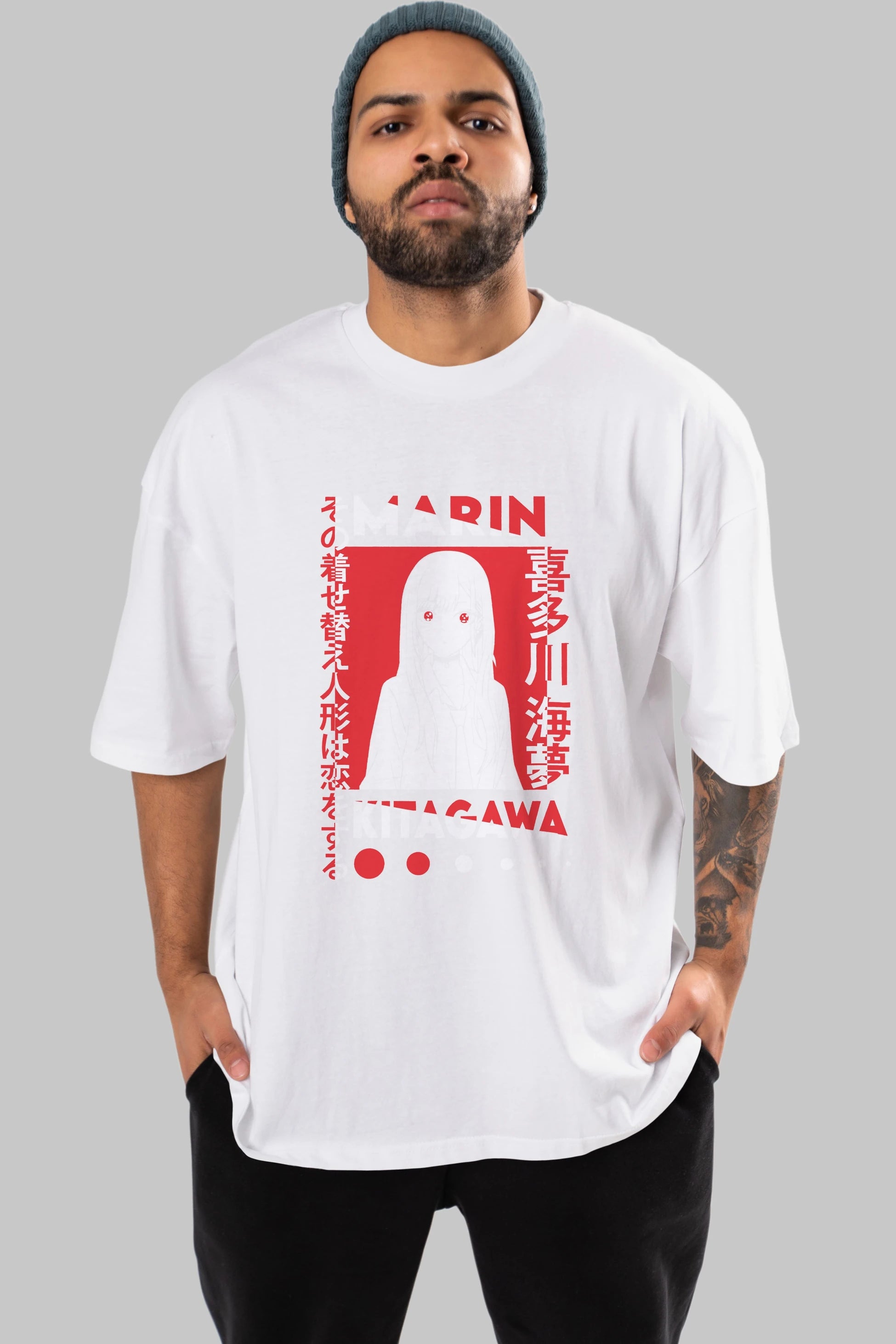 MARIN KITAGAWA Anime Ön Baskılı Oversize t-shirt %100 pamuk Erkek Kadın Unisex