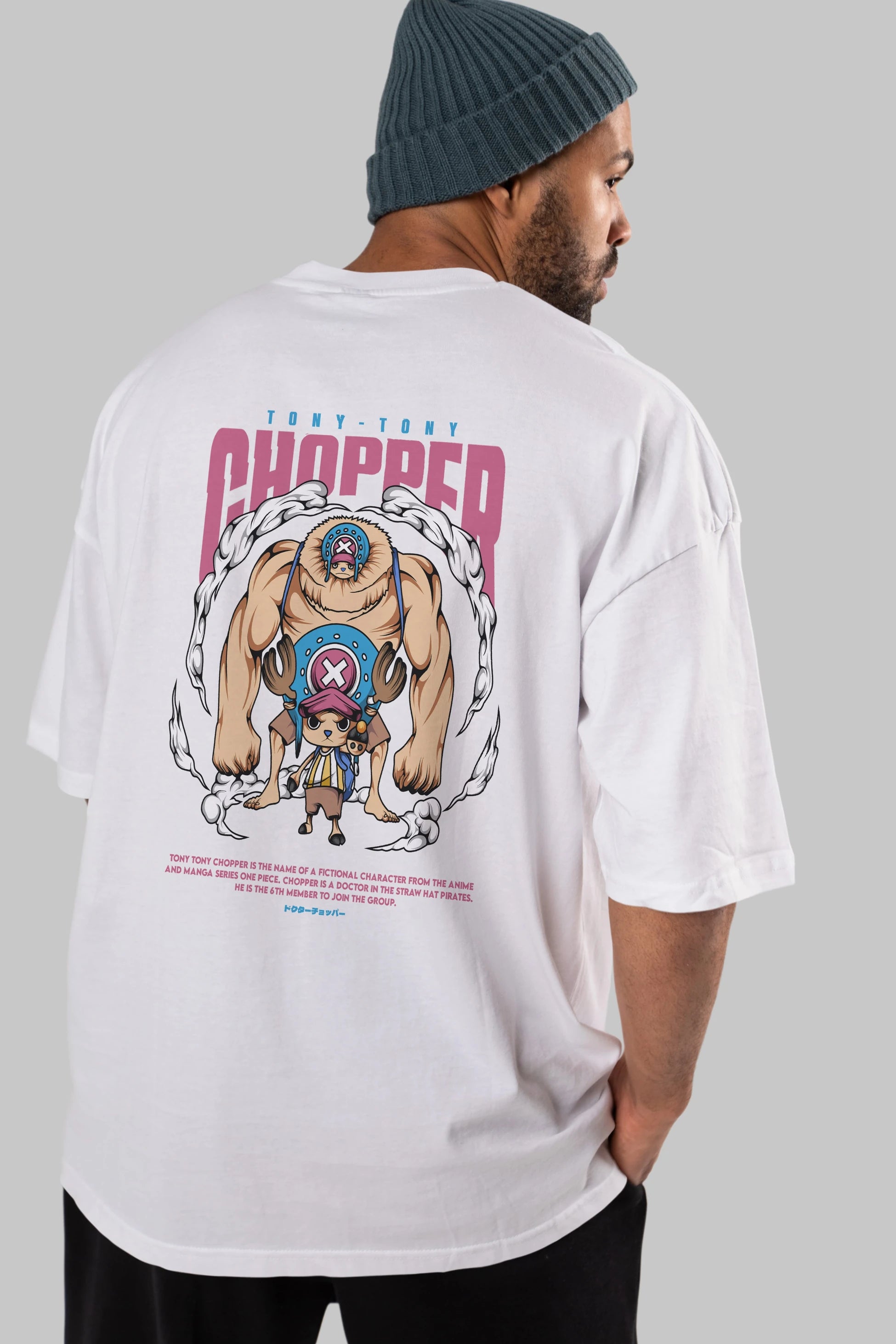 Tony Tony Chopper Anime Arka Baskılı Oversize t-shirt Erkek Kadın Unisex