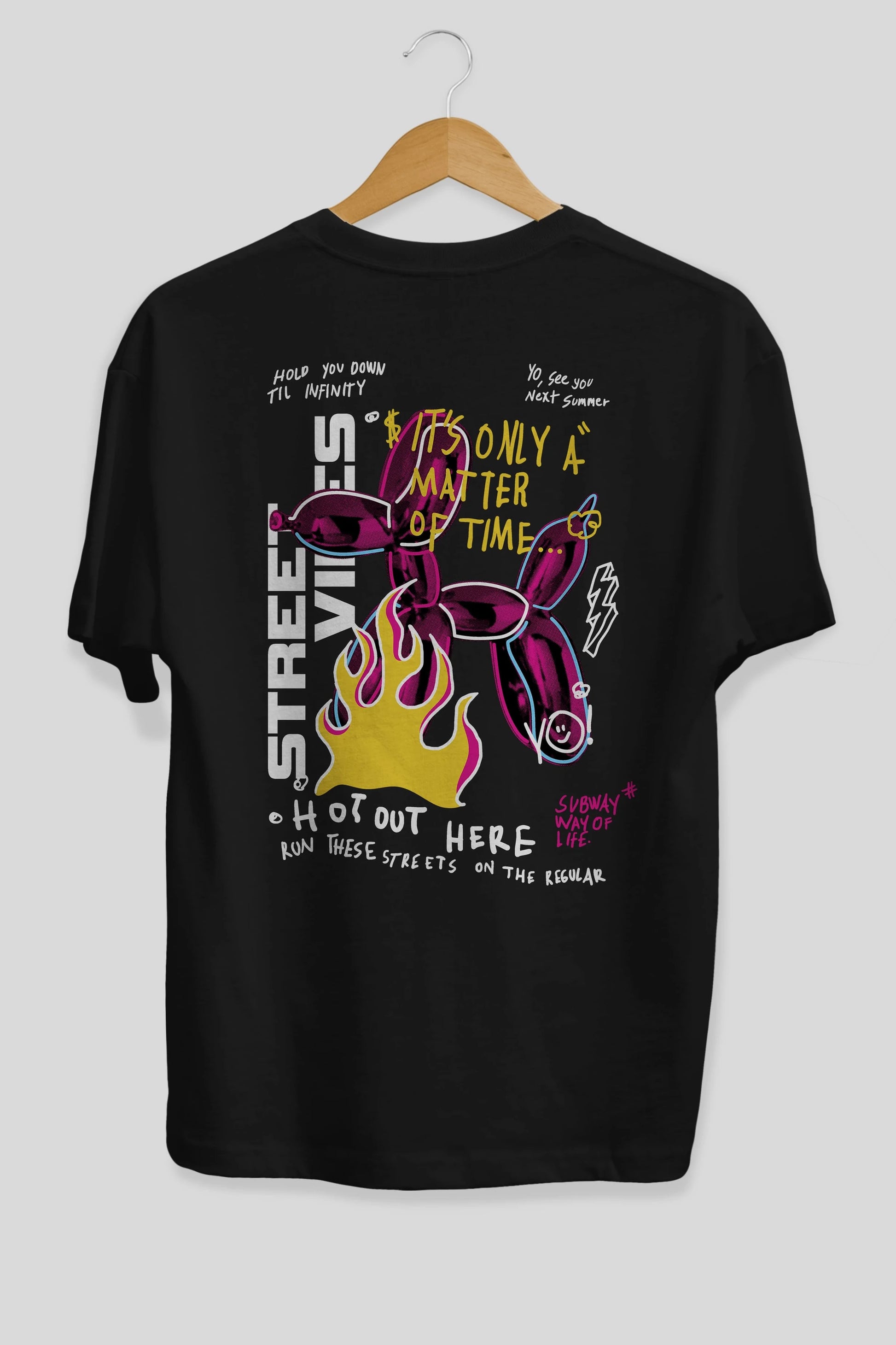 Street Vibes Arka Baskılı Oversize t-shirt Erkek Kadın Unisex