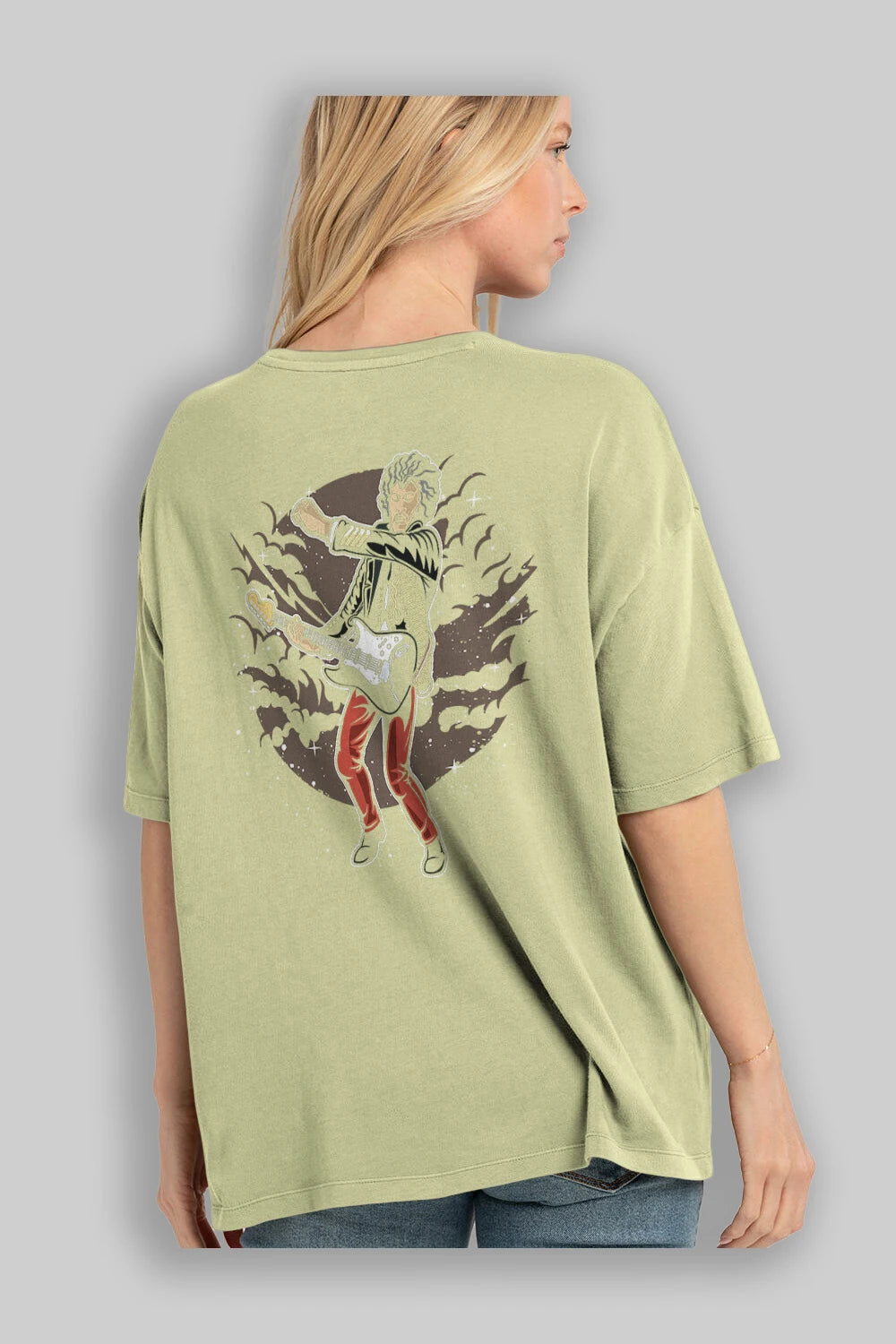 JIMMY HENDRIX Arka Baskılı Oversize t-shirt Erkek Kadın Unisex %100 Pamuk