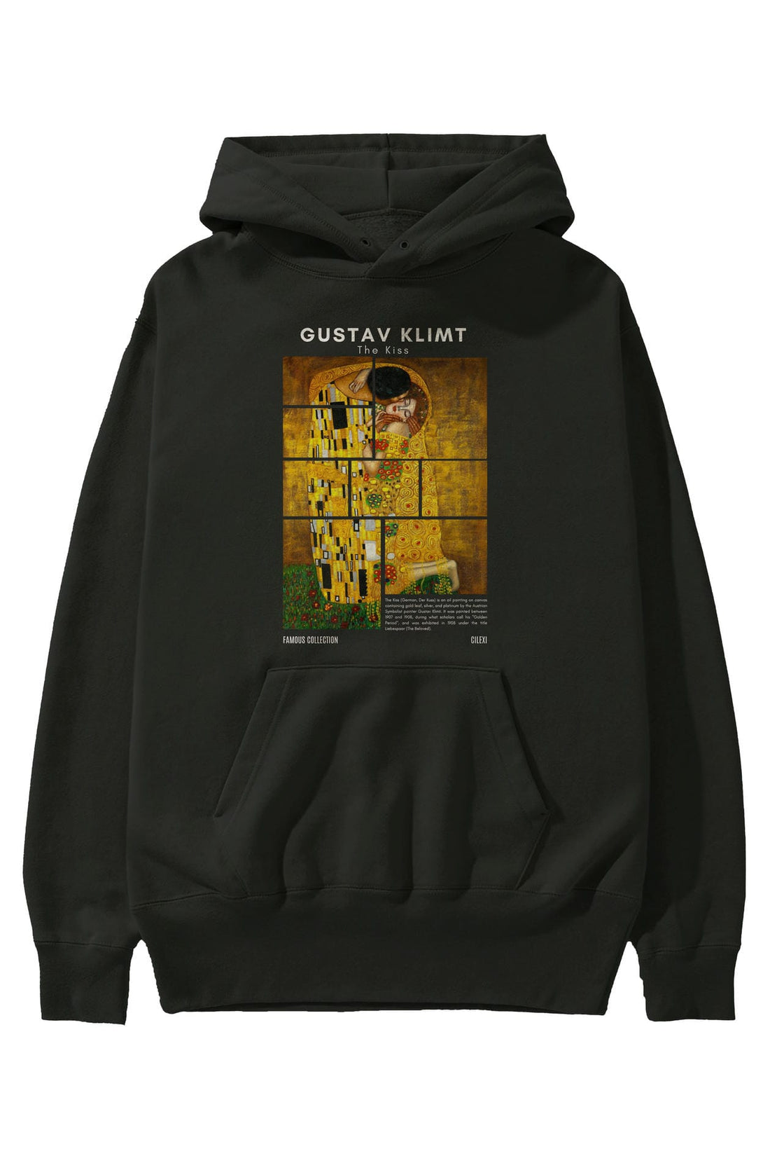 Gustav Klimt The Kiss ön Baskılı Hoodie Oversize Kapüşonlu Sweatshirt Erkek Kadın