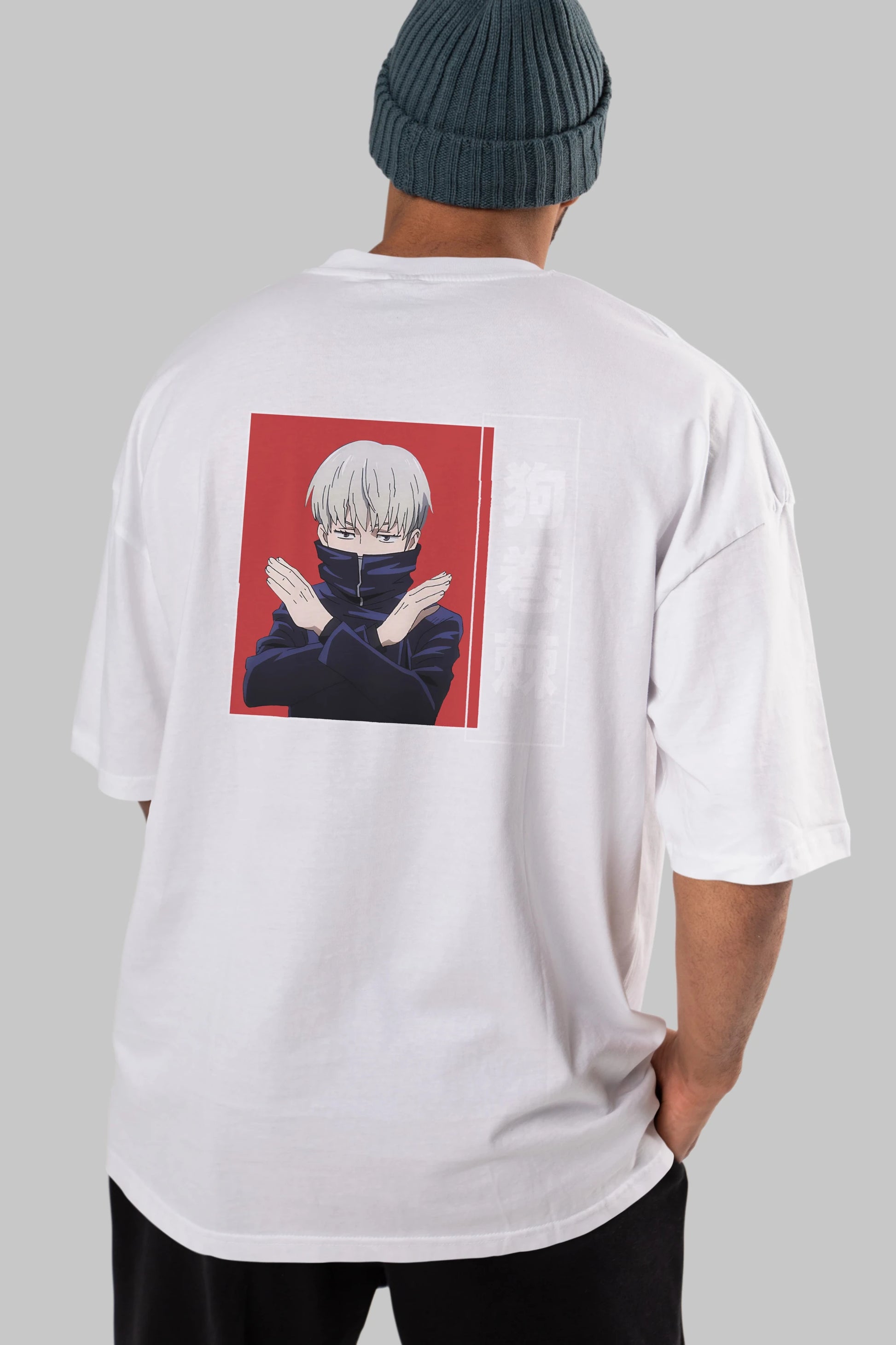 Toge Inumaki Anime Arka Baskılı Oversize t-shirt Erkek Kadın Unisex