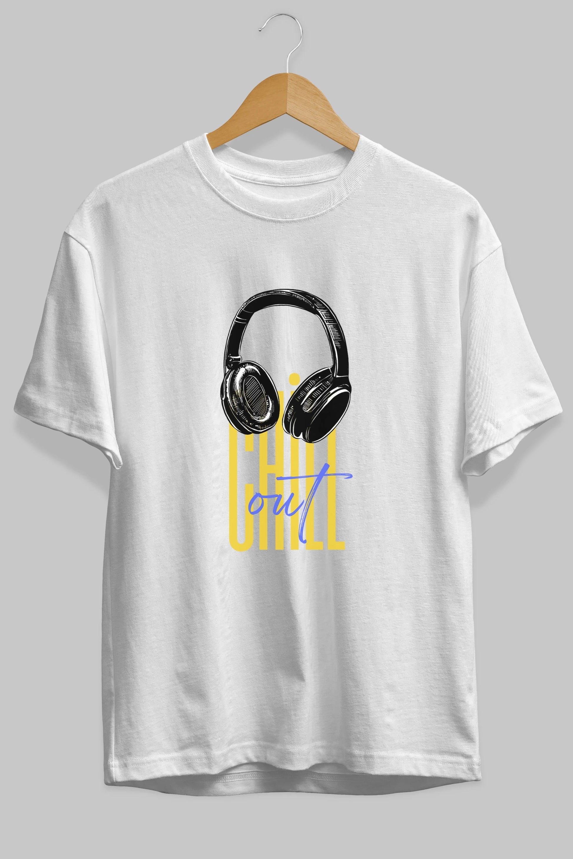 Chill Out Yazılı Ön Baskılı Oversize t-shirt Erkek Kadın Unisex