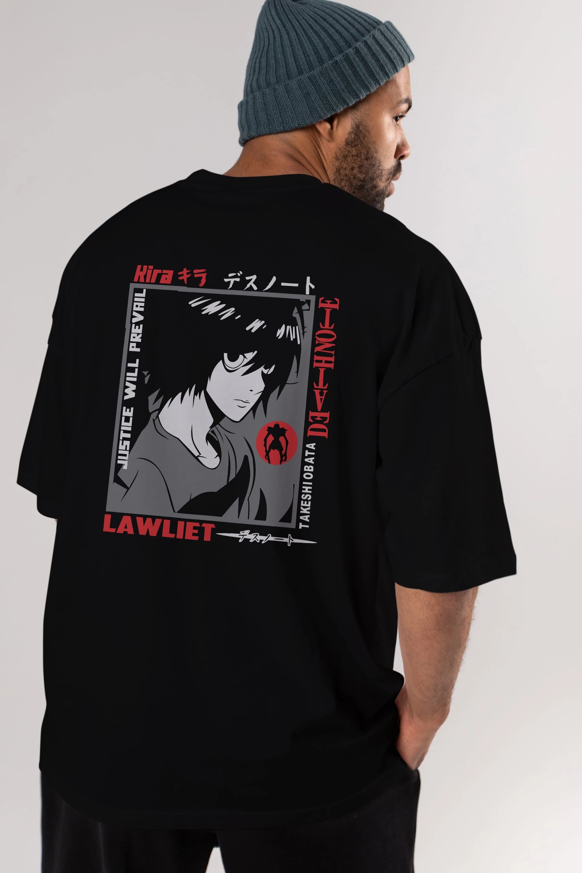 DEATH NOTE Anime Arka Baskılı Oversize t-shirt Erkek Kadın Unisex