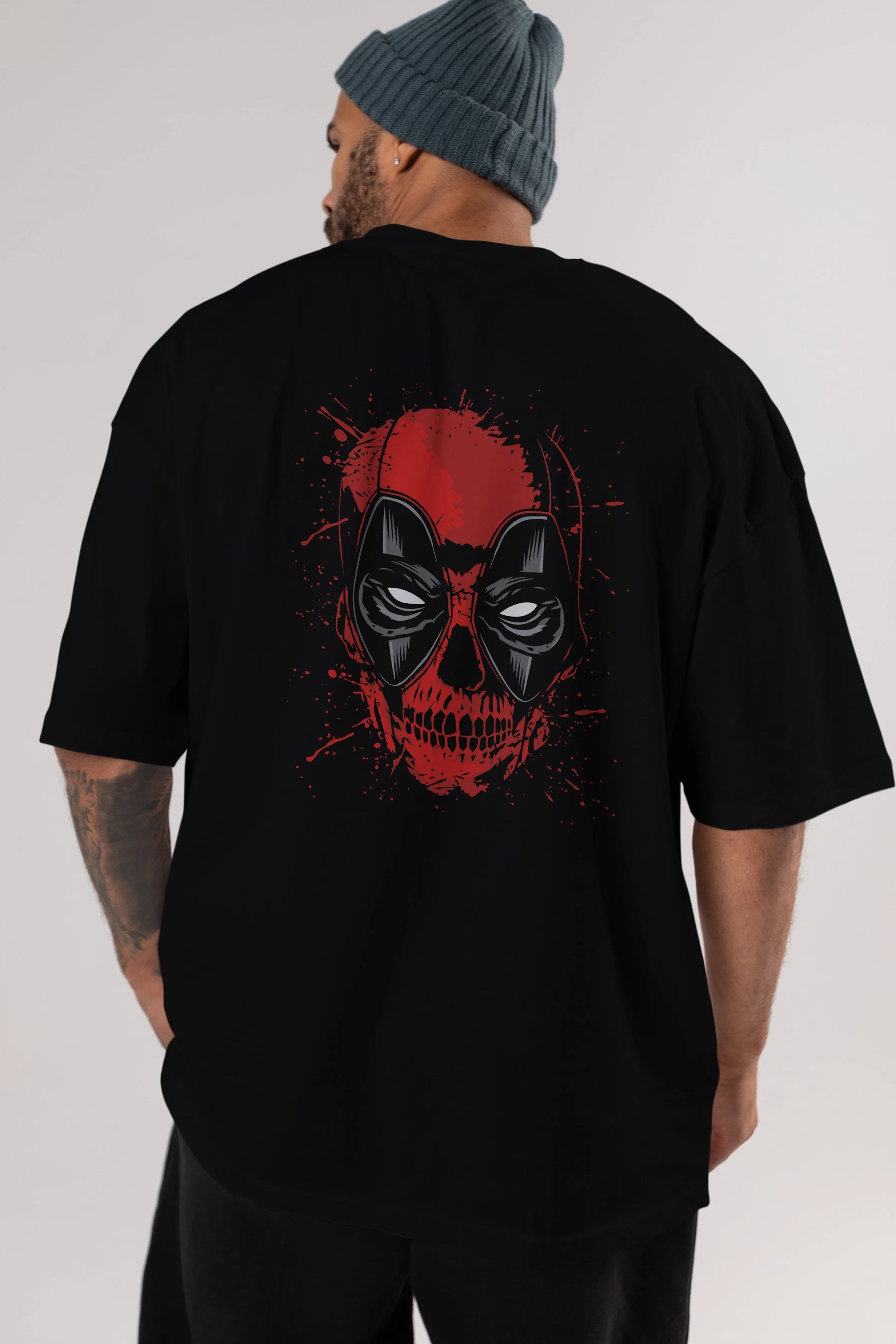 Deadpool (3) Arka Baskılı Oversize t-shirt Erkek Kadın Unisex %100 Pamuk Bisiklet Yaka tişort