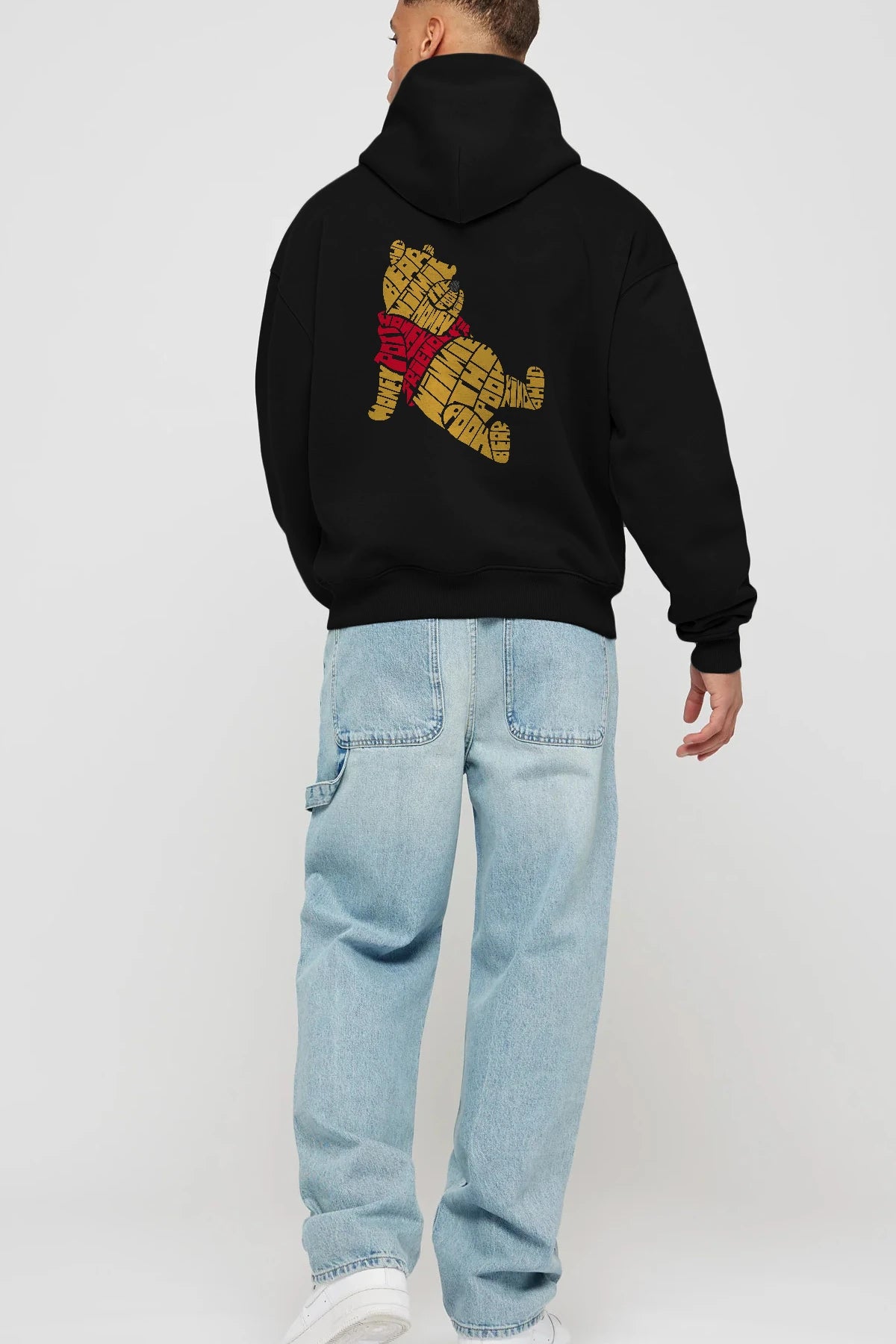 Winnie The Pooh Arka Baskılı Hoodie Oversize Kapüşonlu Sweatshirt Erkek Kadın Unisex