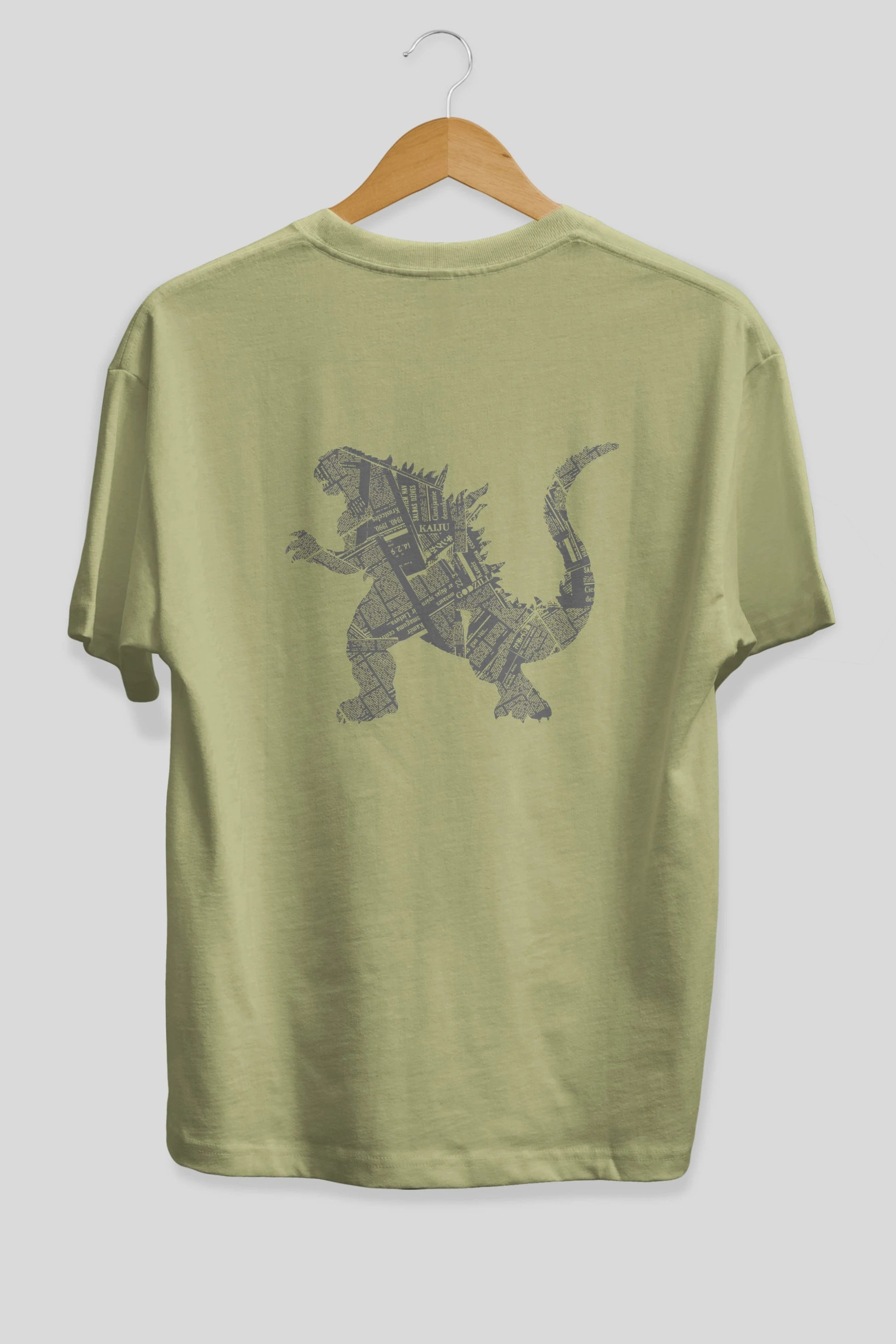 Kaiju Arka Baskılı Oversize t-shirt %100 pamuk Erkek Kadın Unisex