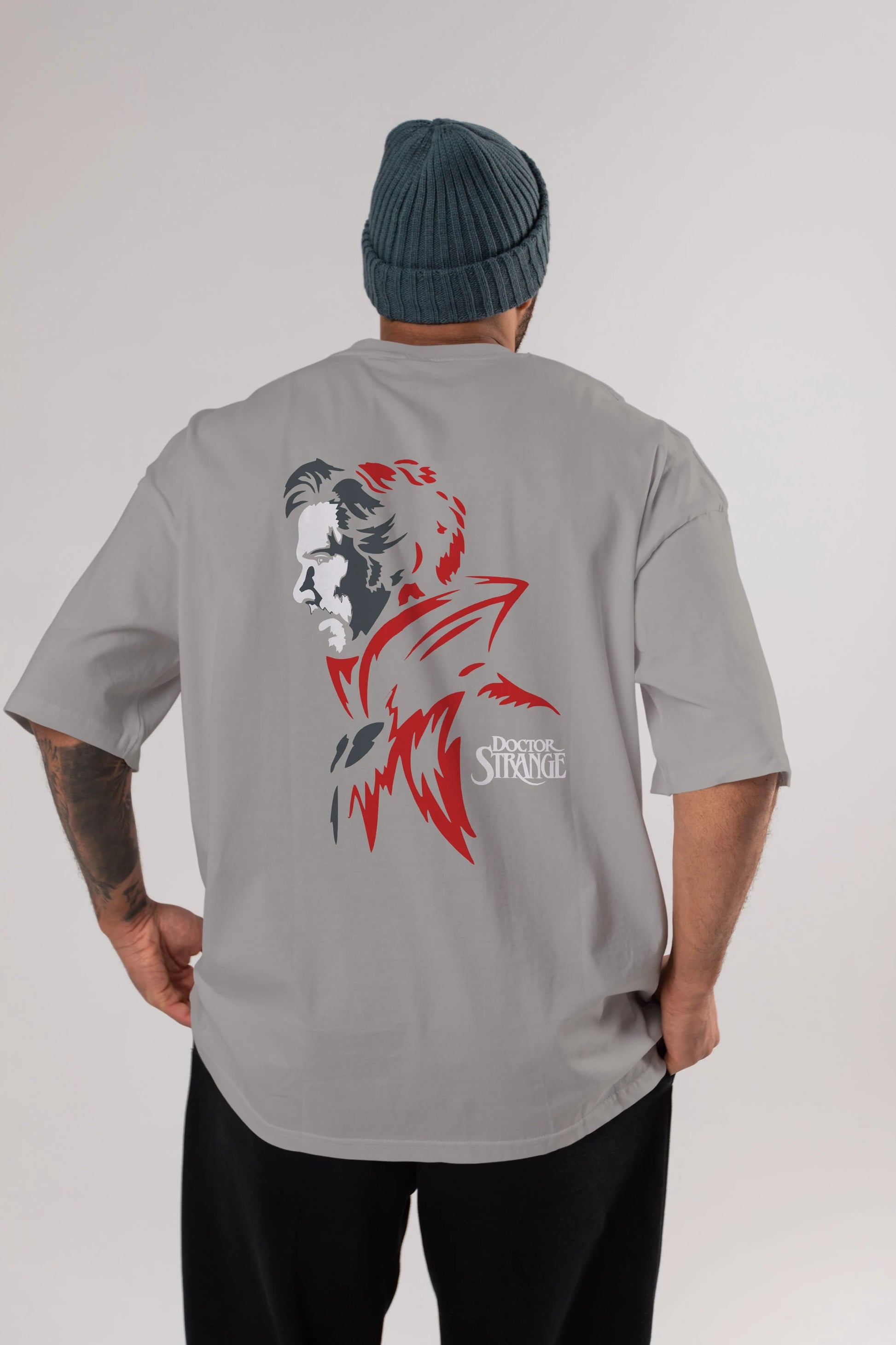 Doctor Strange (2) Arka Baskılı Oversize t-shirt Erkek Kadın Unisex %100 Pamuk Bisiklet Yaka tişort