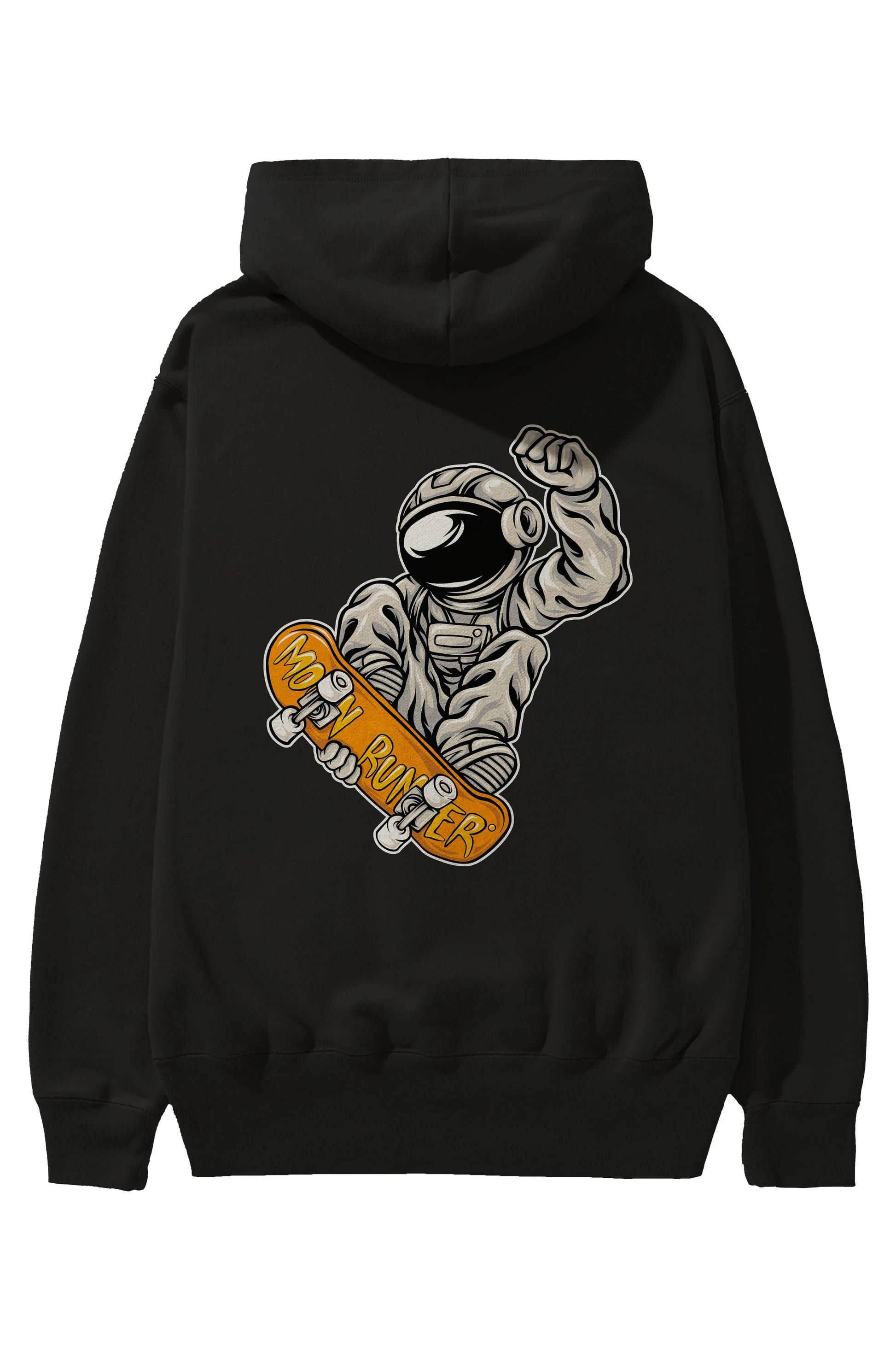 Moon Runner Arka Baskılı Hoodie Oversize Kapüşonlu Sweatshirt Erkek Kadın Unisex