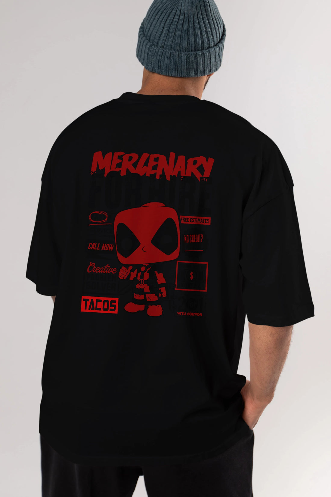Deadpool (18) Arka Baskılı Oversize t-shirt Erkek Kadın Unisex %100 Pamuk Bisiklet Yaka tişort