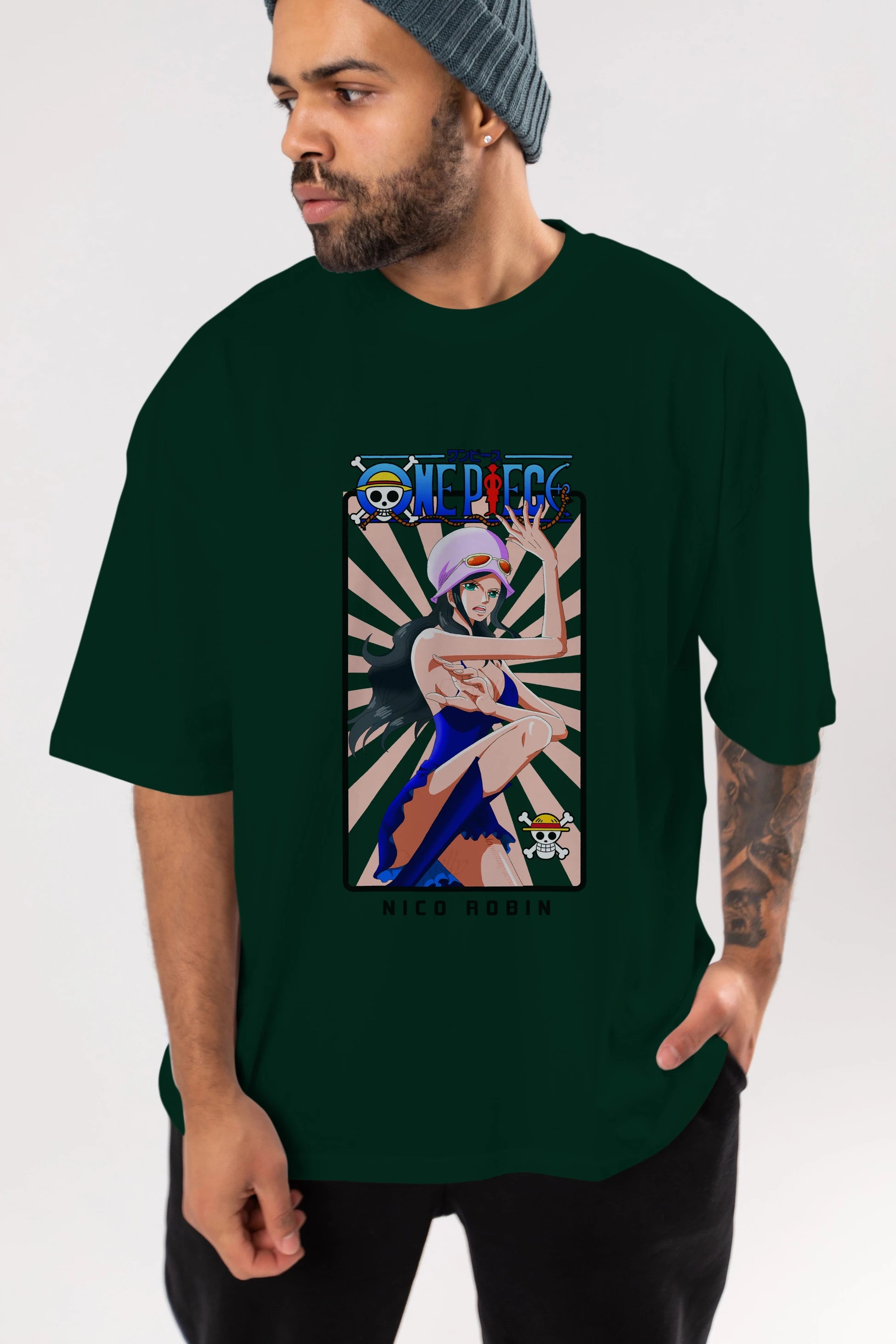 Nico Robin Anime Ön Baskılı Oversize t-shirt Erkek Kadın Unisex