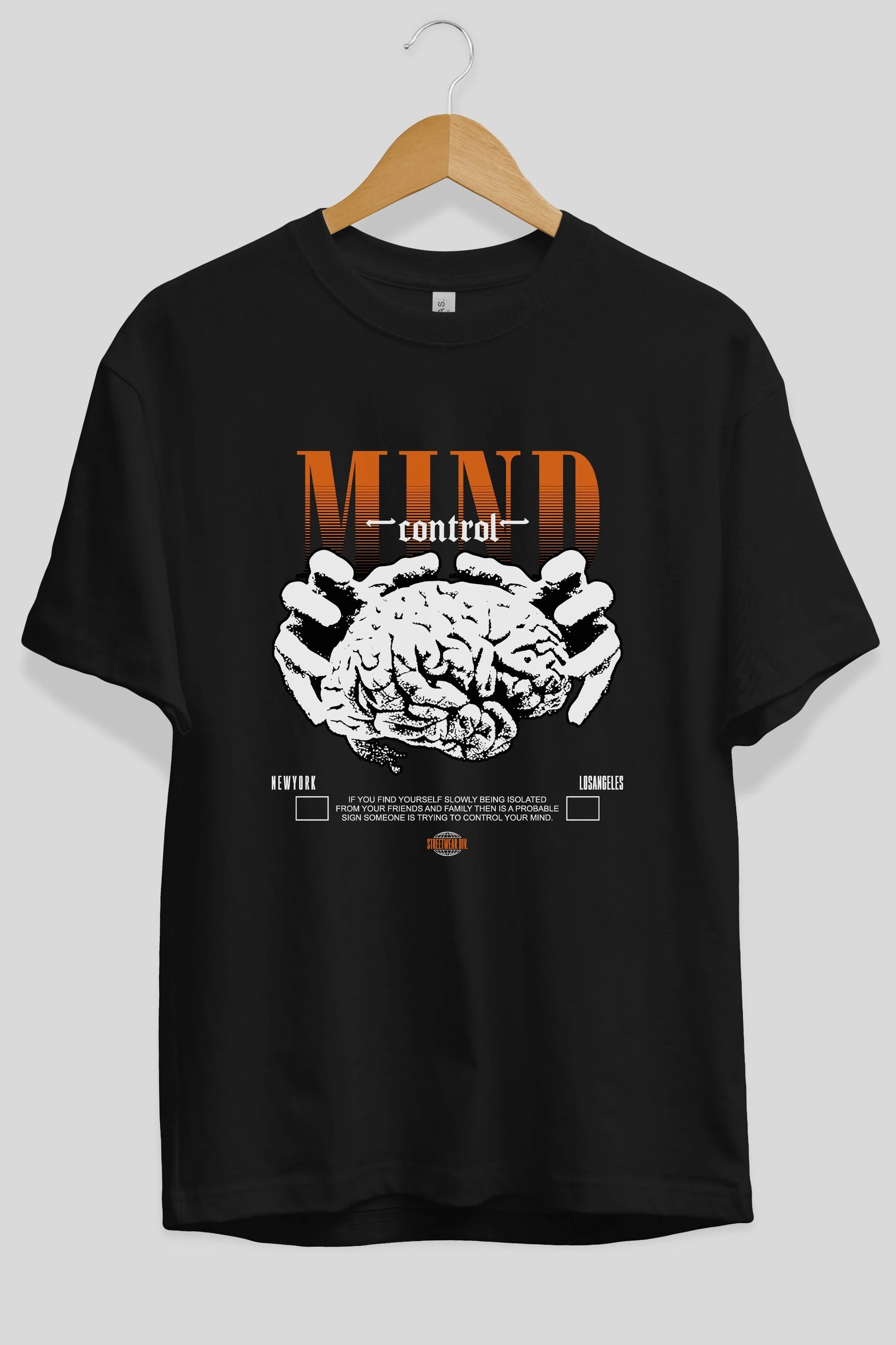 Mind Control Ön Baskılı Oversize t-shirt Erkek Kadın Unisex