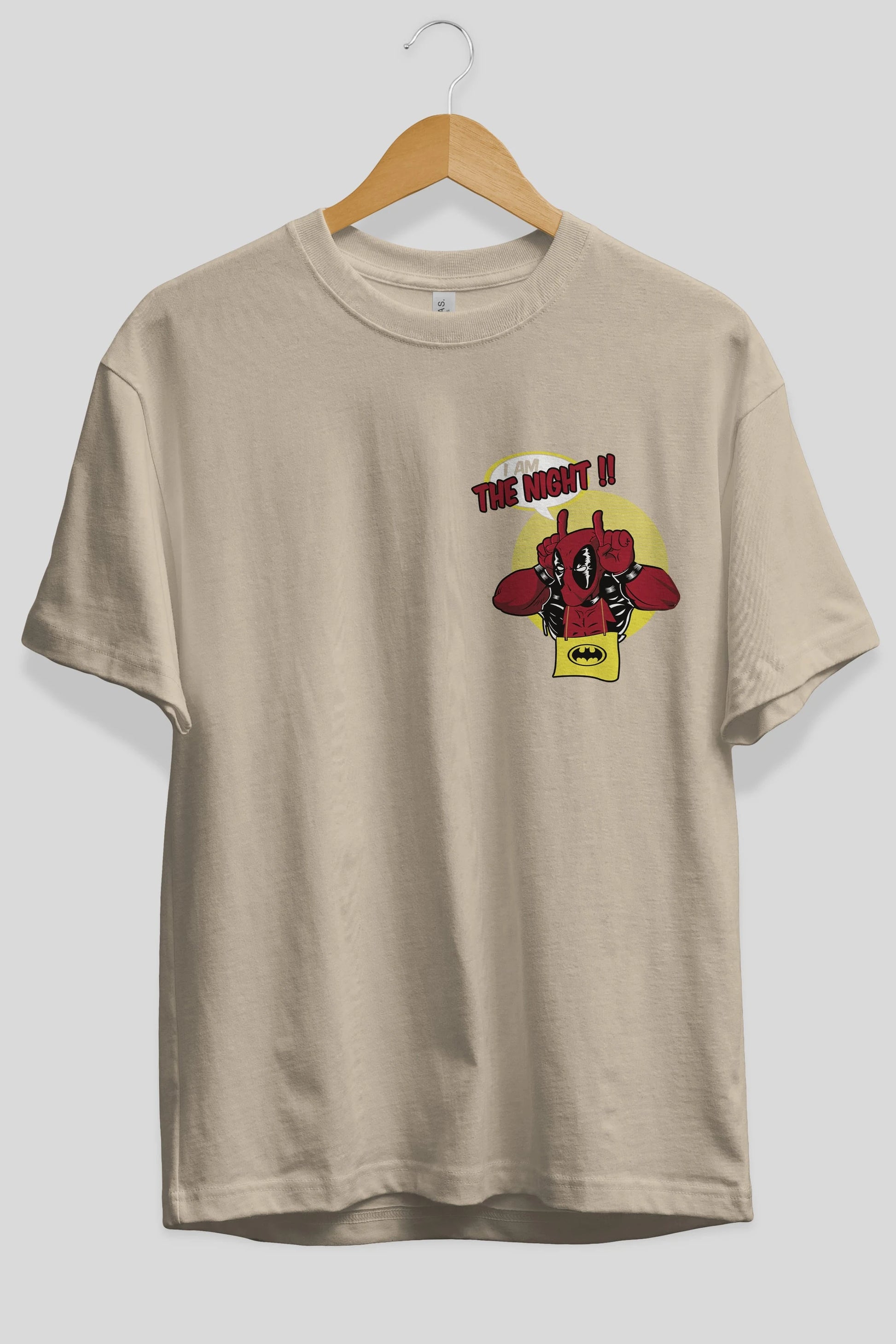 Deadpool (1) Ön Sol Baskılı Oversize t-shirt Erkek Kadın Unisex %100 Pamuk Bisiklet Yaka tişort