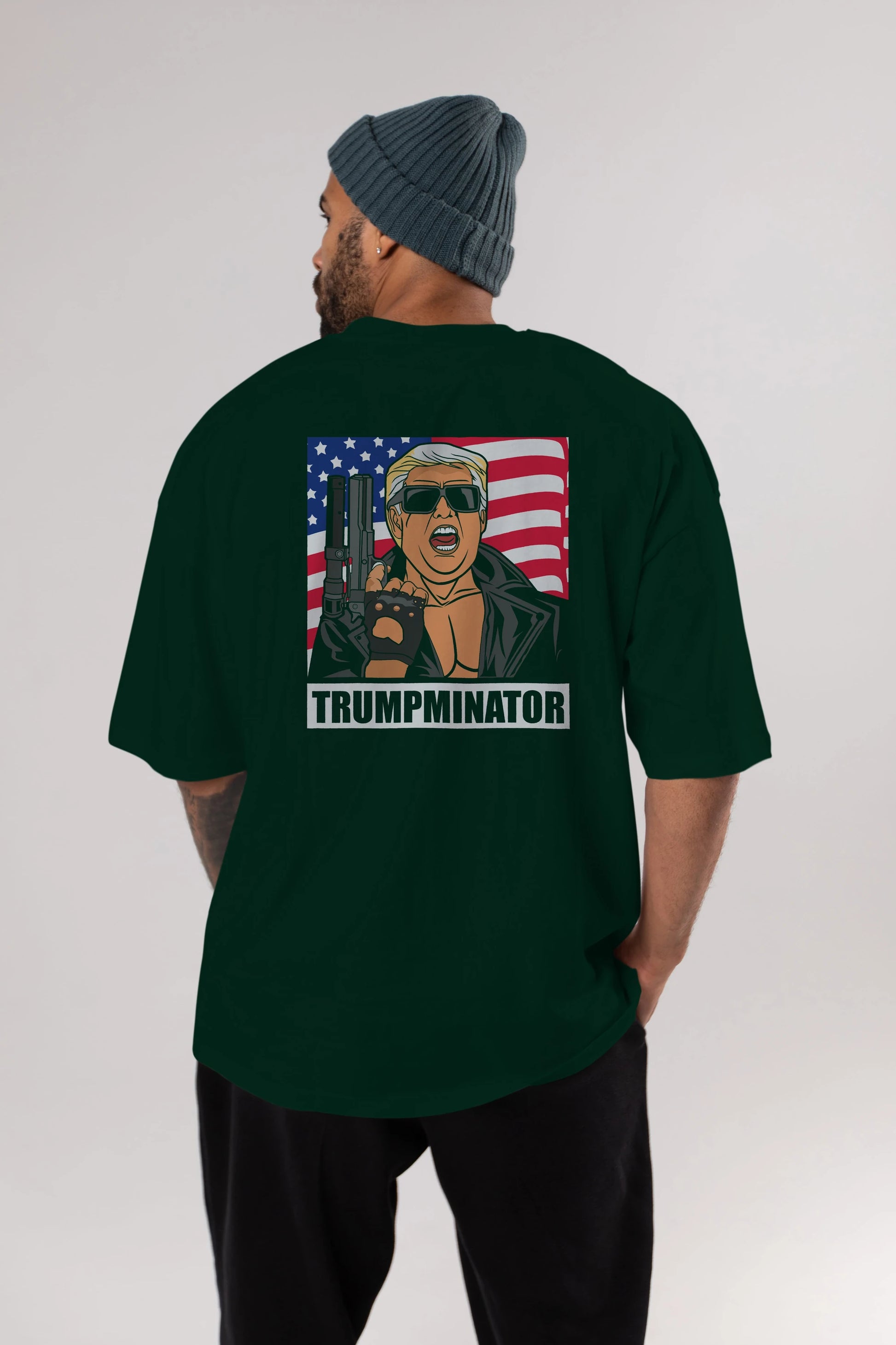 Trumpminator Arka Baskılı Oversize t-shirt Erkek Kadın Unisex %100 Pamuk tişort