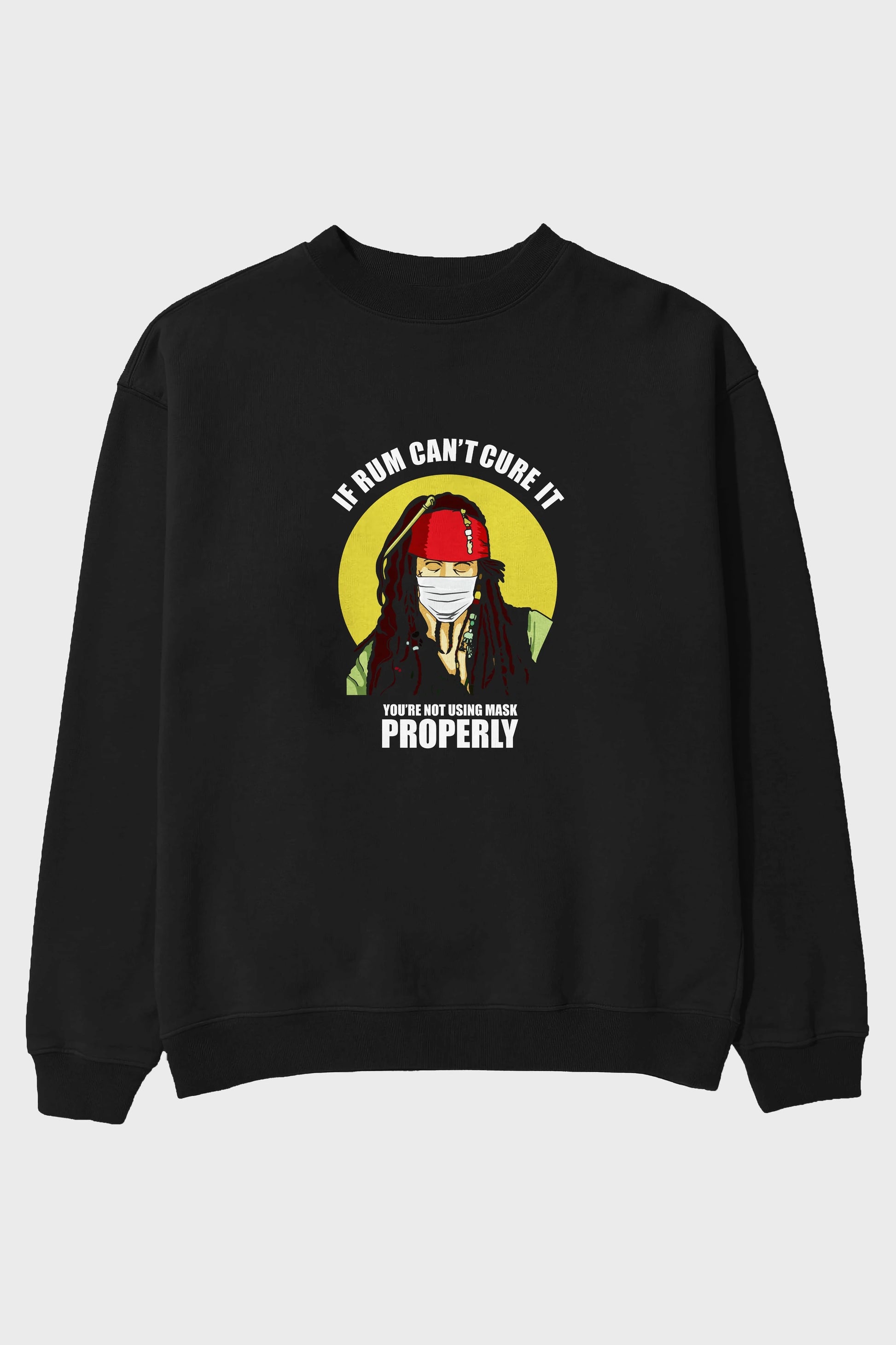 Pirates Maker Ön Baskılı Oversize Sweatshirt Erkek Kadın Unisex
