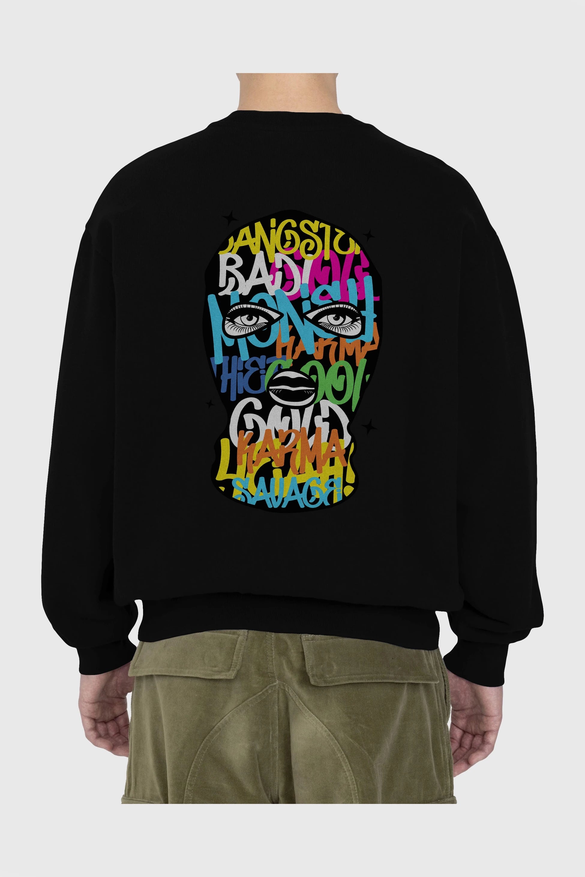 Karma Savage Arka Baskılı Oversize Sweatshirt Erkek Kadın Unisex