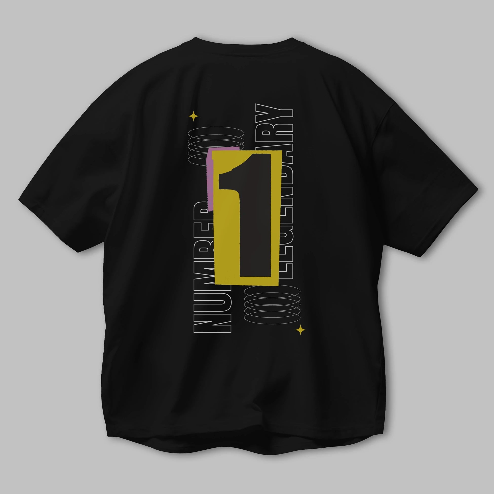 Number 1 Yazılı Arka Baskılı Oversize t-shirt Erkek Kadın Unisex