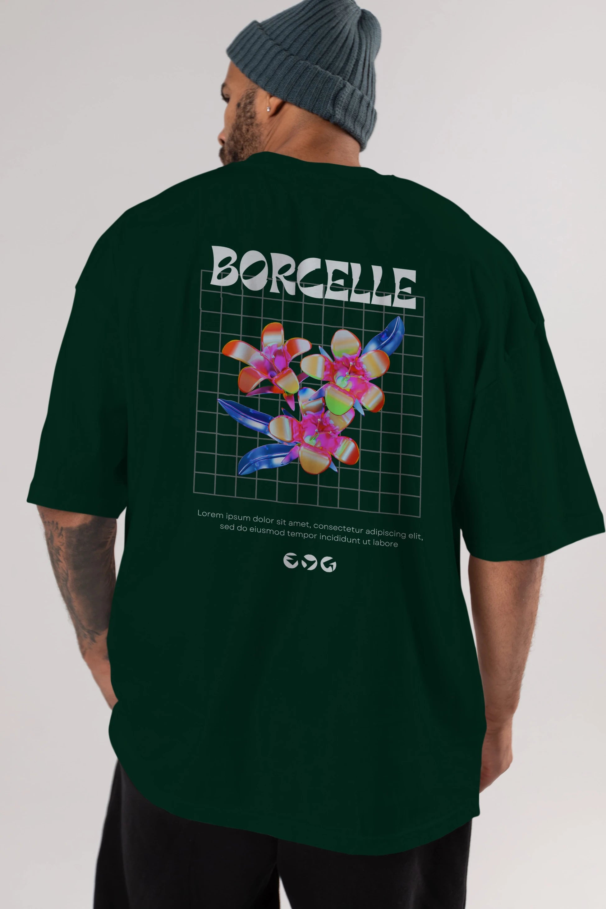 Borcelle Streetwear Arka Baskılı Oversize t-shirt Erkek Kadın Unisex