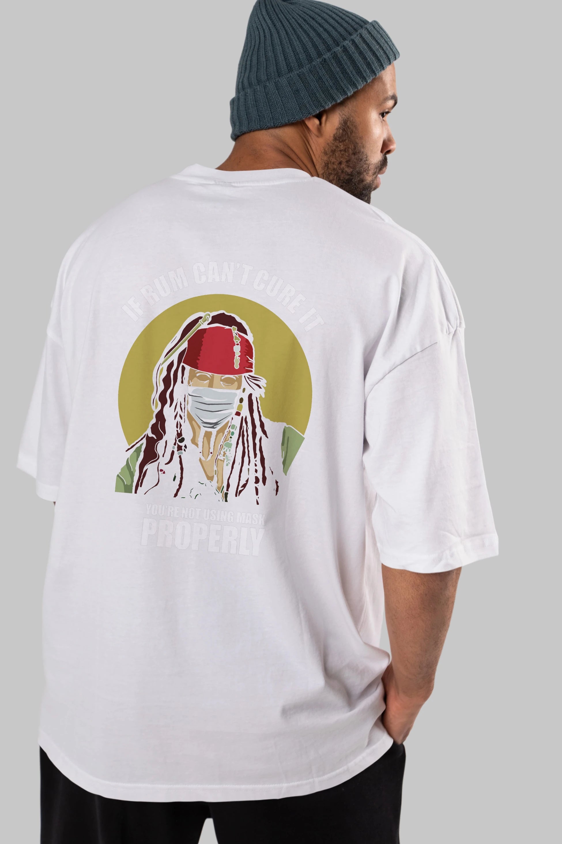 Pirates Maker Arka Baskılı Oversize t-shirt Erkek Kadın Unisex %100 Pamuk tişort