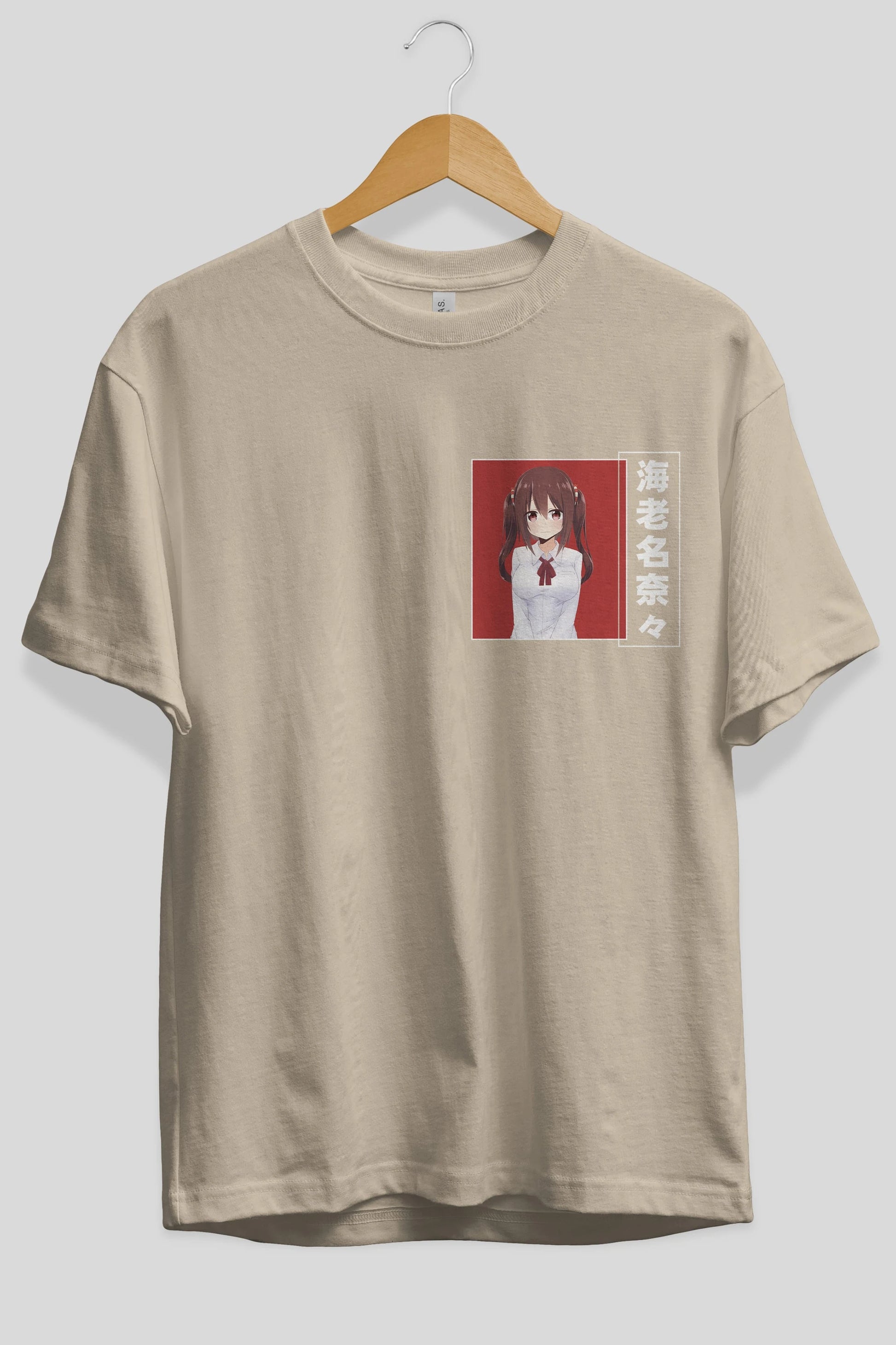 Nana Ebina 1 Ön Sol Baskılı Oversize t-shirt Erkek Kadın Unisex %100 Pamuk Bisiklet Yaka tişort