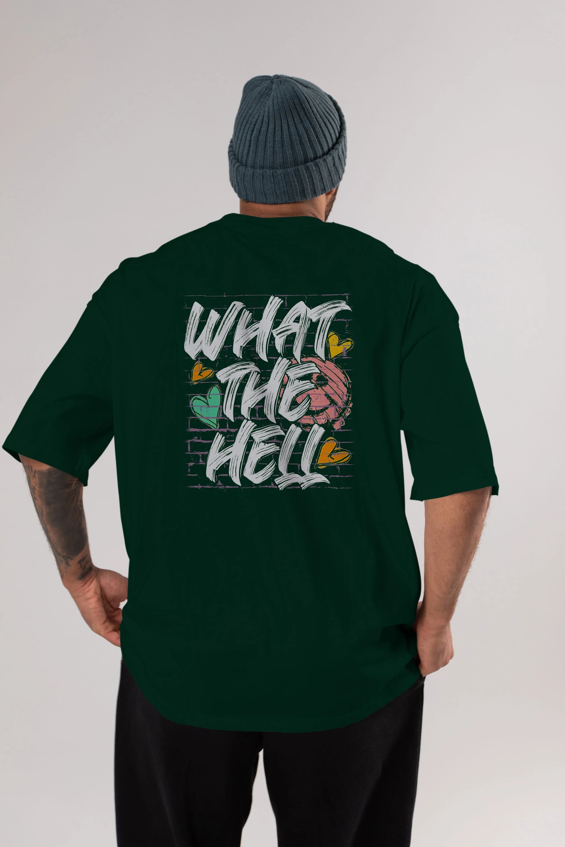 What The Hell Arka Baskılı Oversize t-shirt Erkek Kadın Unisex
