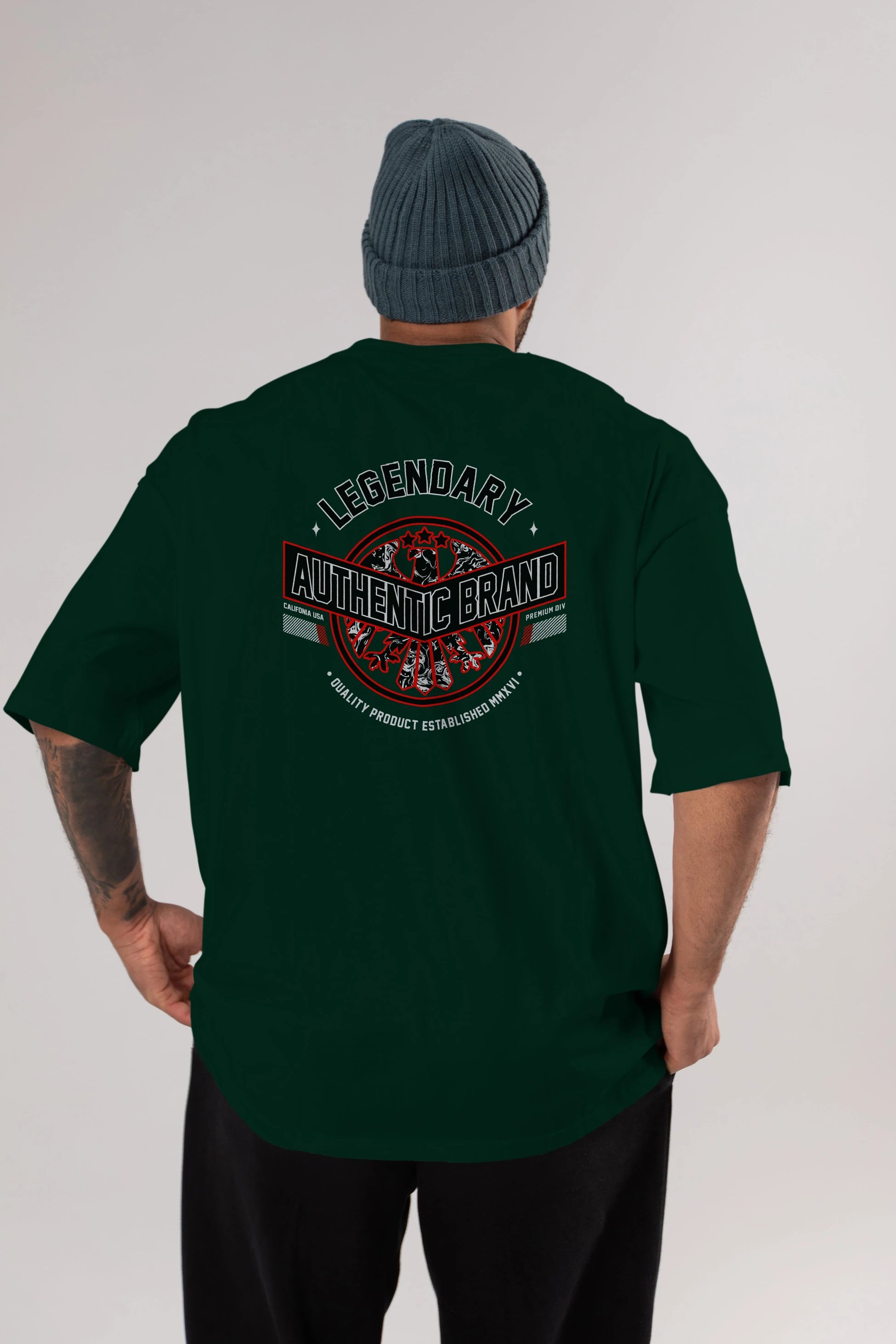 Legendary Brand Arka Baskılı Oversize t-shirt Erkek Kadın Unisex