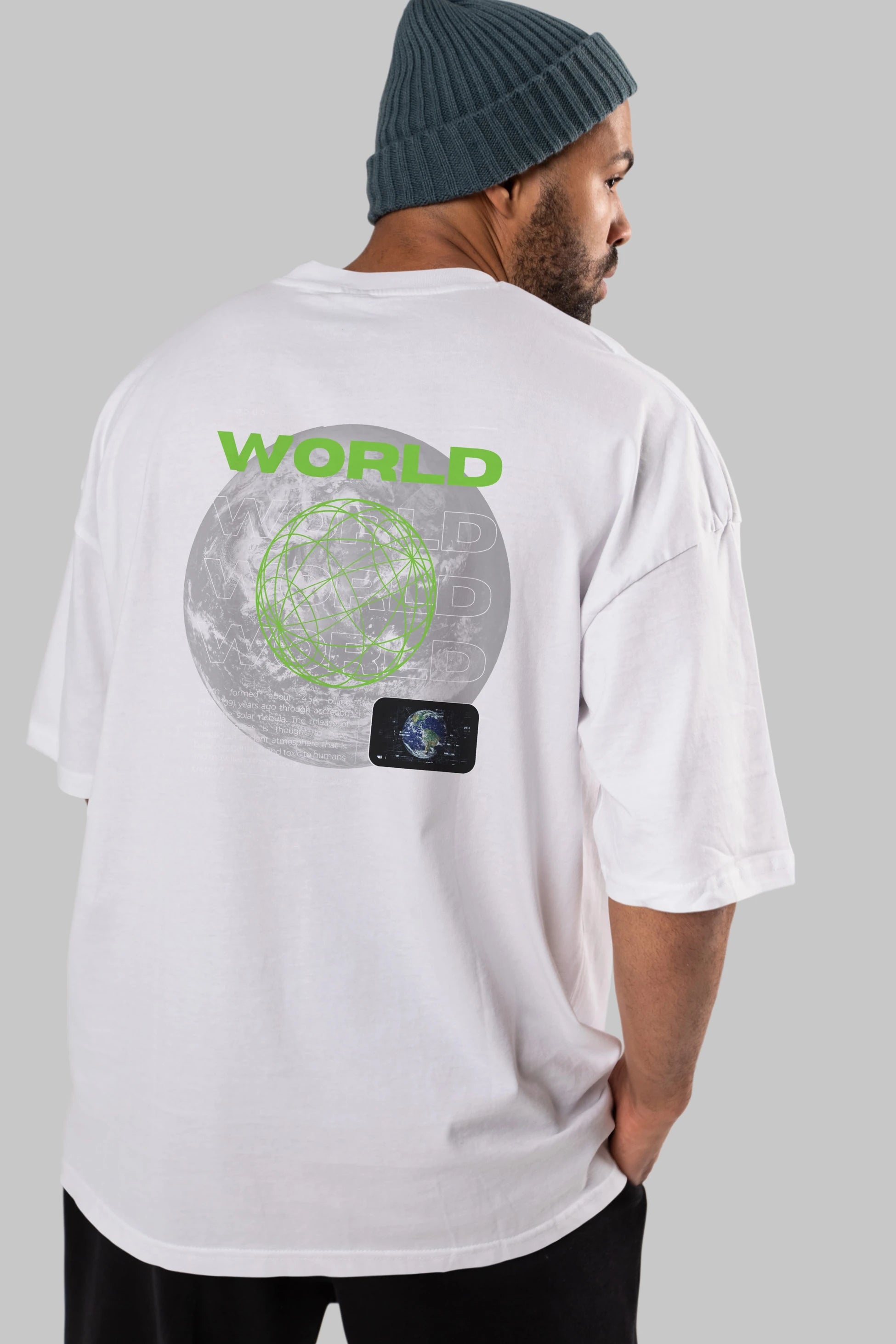 World Streetwear Arka Baskılı Oversize t-shirt Erkek Kadın Unisex