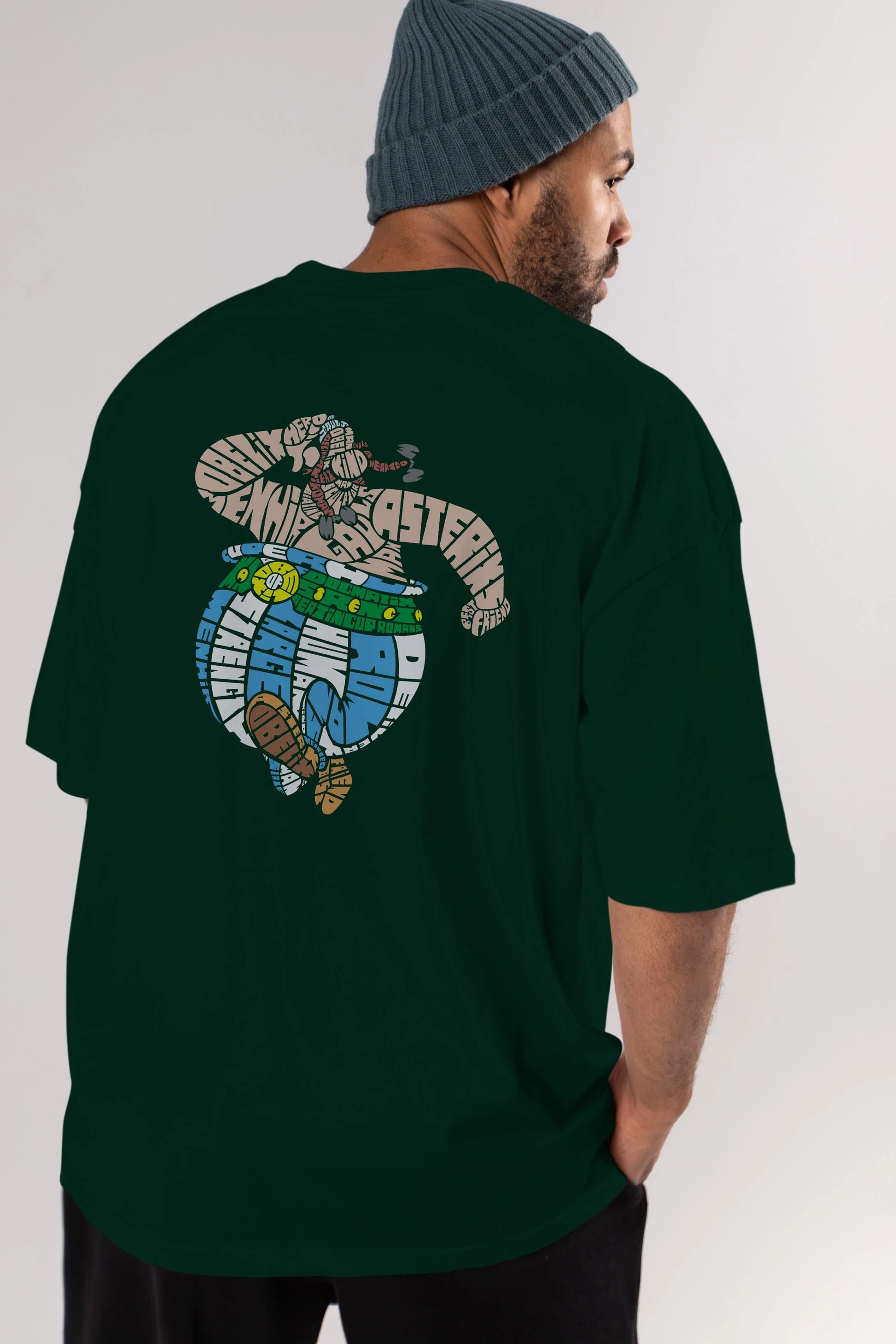 Obelix Arka Baskılı Oversize t-shirt %100 pamuk Erkek Kadın Unisex