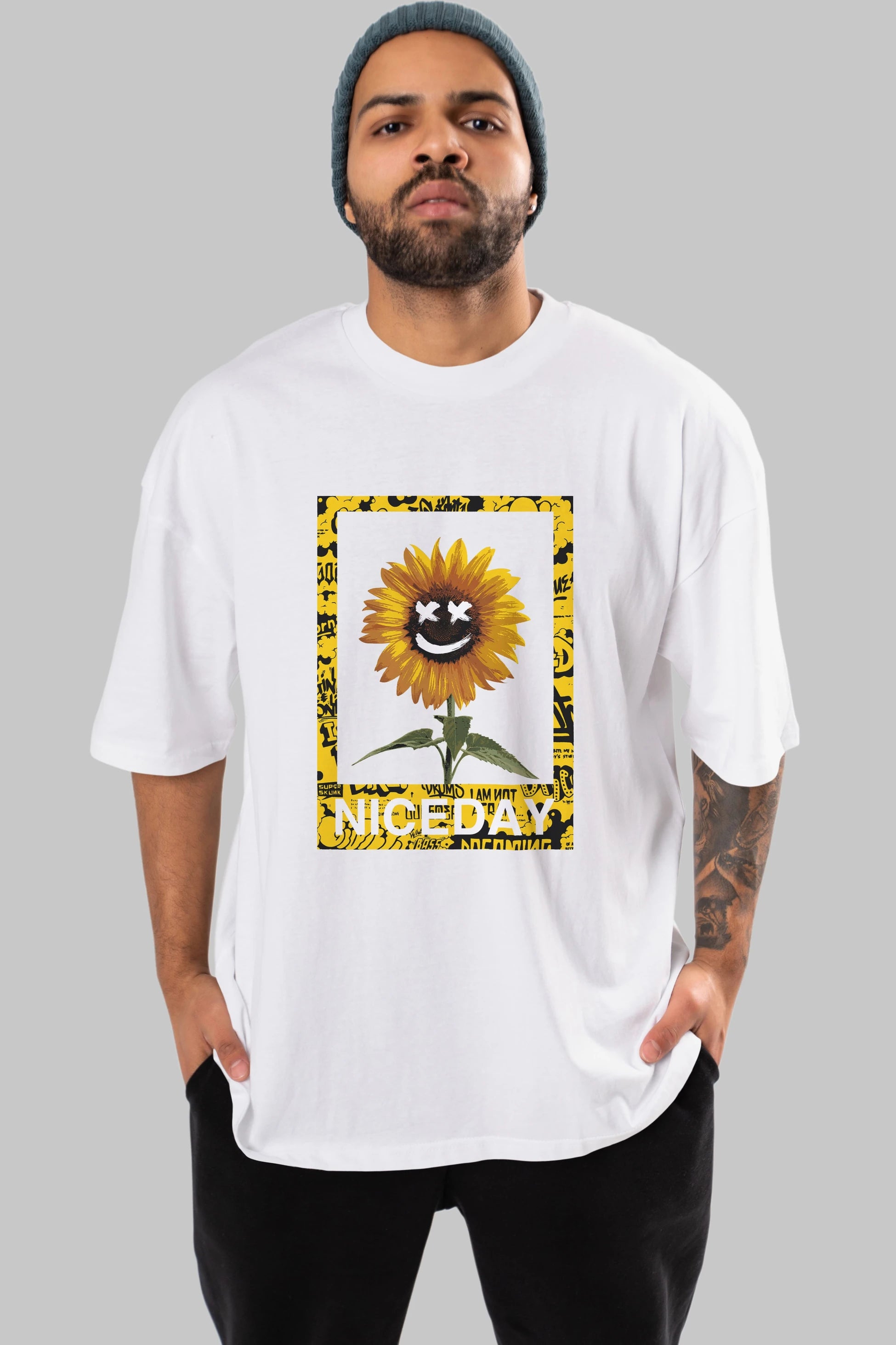 Niceday Streewear Ön Baskılı Oversize t-shirt Erkek Kadın Unisex