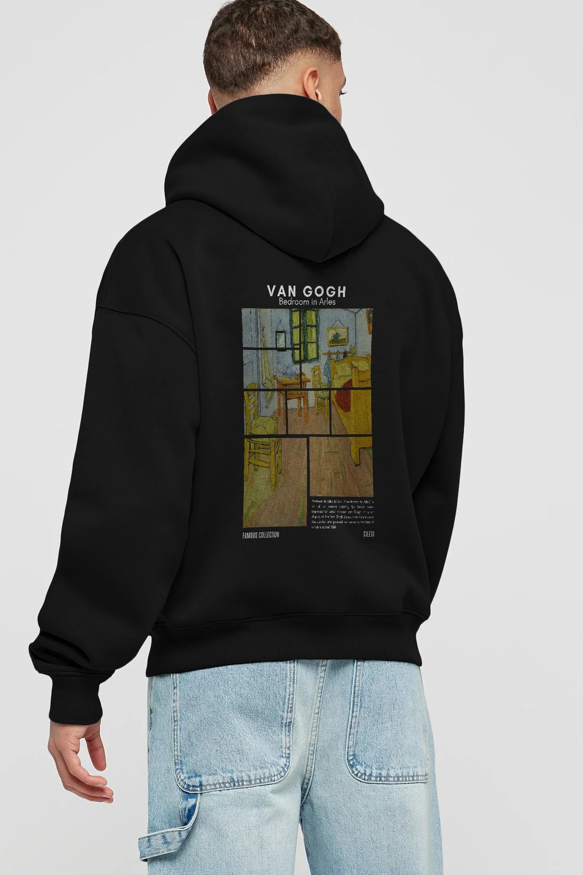 Van Gogh Arka Baskılı Hoodie Oversize Kapüşonlu Sweatshirt Erkek Kadın