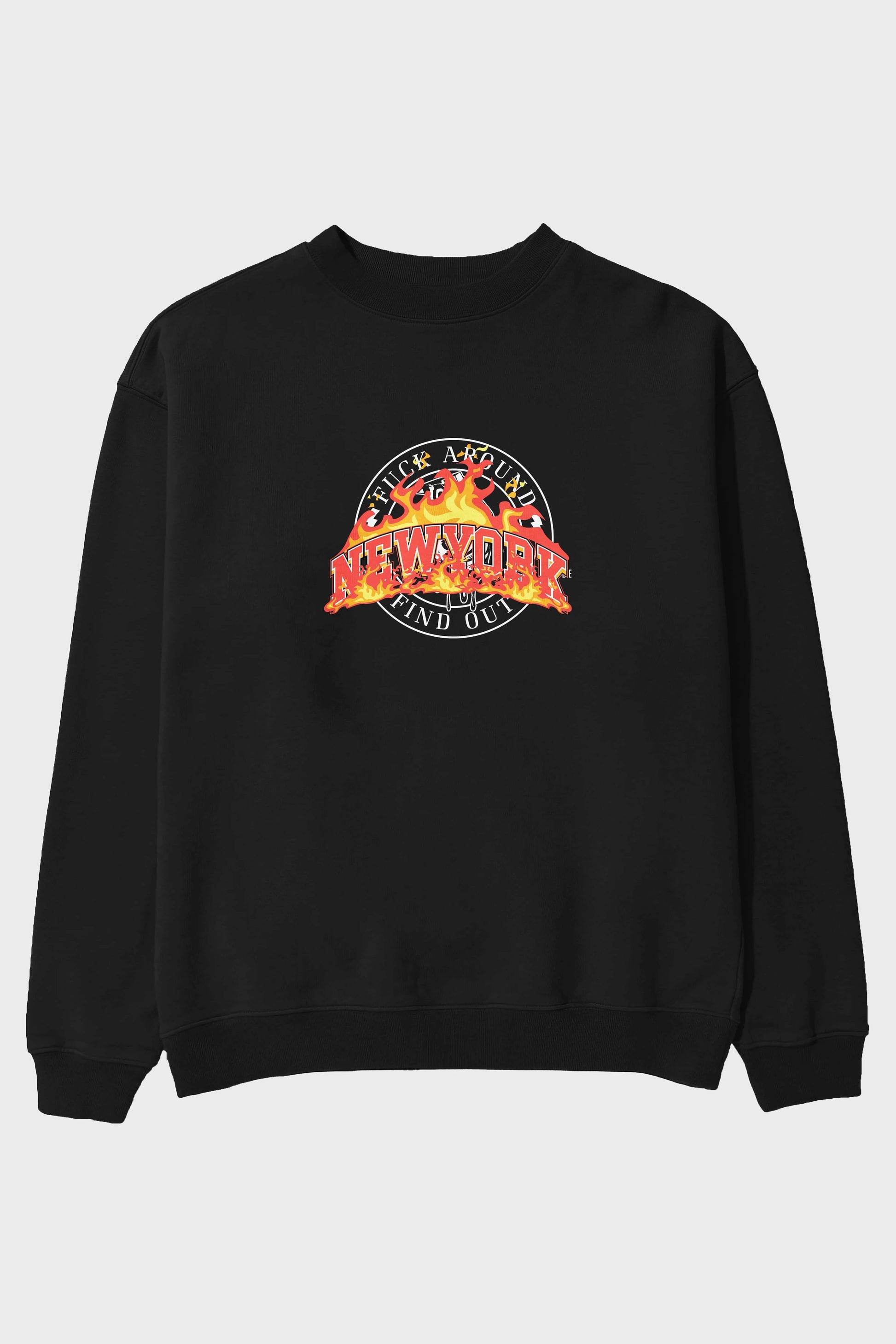 Newyork Style Ön Baskılı Oversize Sweatshirt Erkek Kadın Unisex