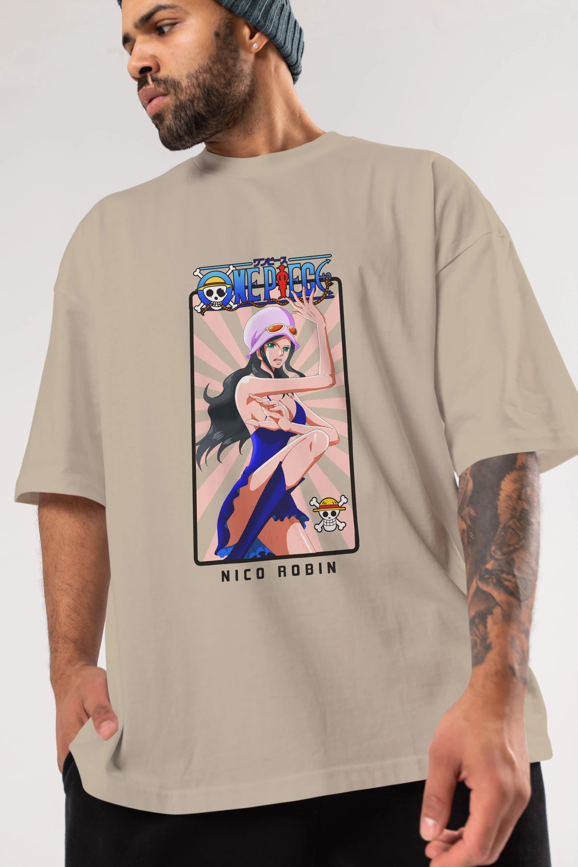 Nico Robin Anime Ön Baskılı Oversize t-shirt Erkek Kadın Unisex