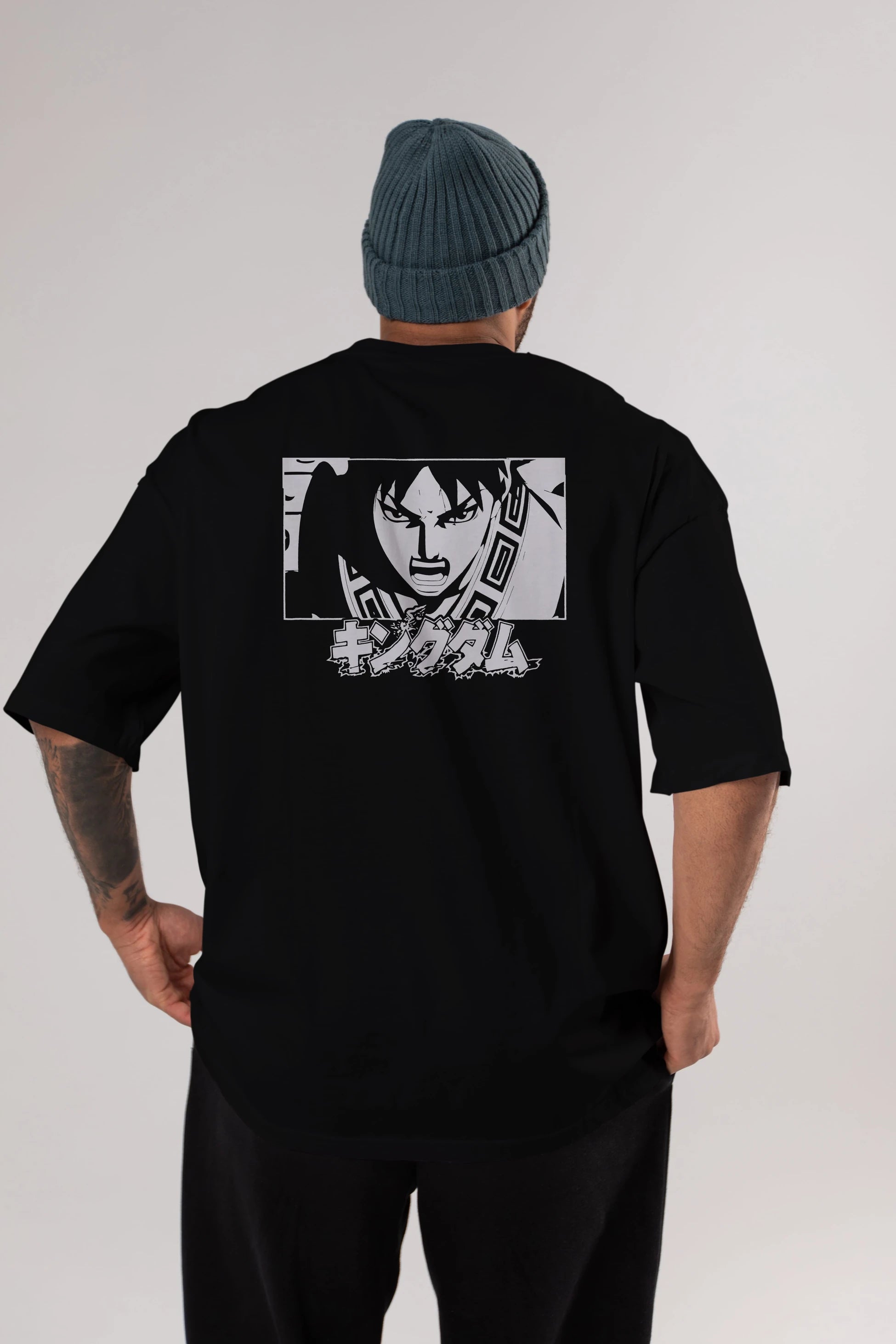 Xin 1 Anime Arka Baskılı Oversize t-shirt Erkek Kadın Unisex