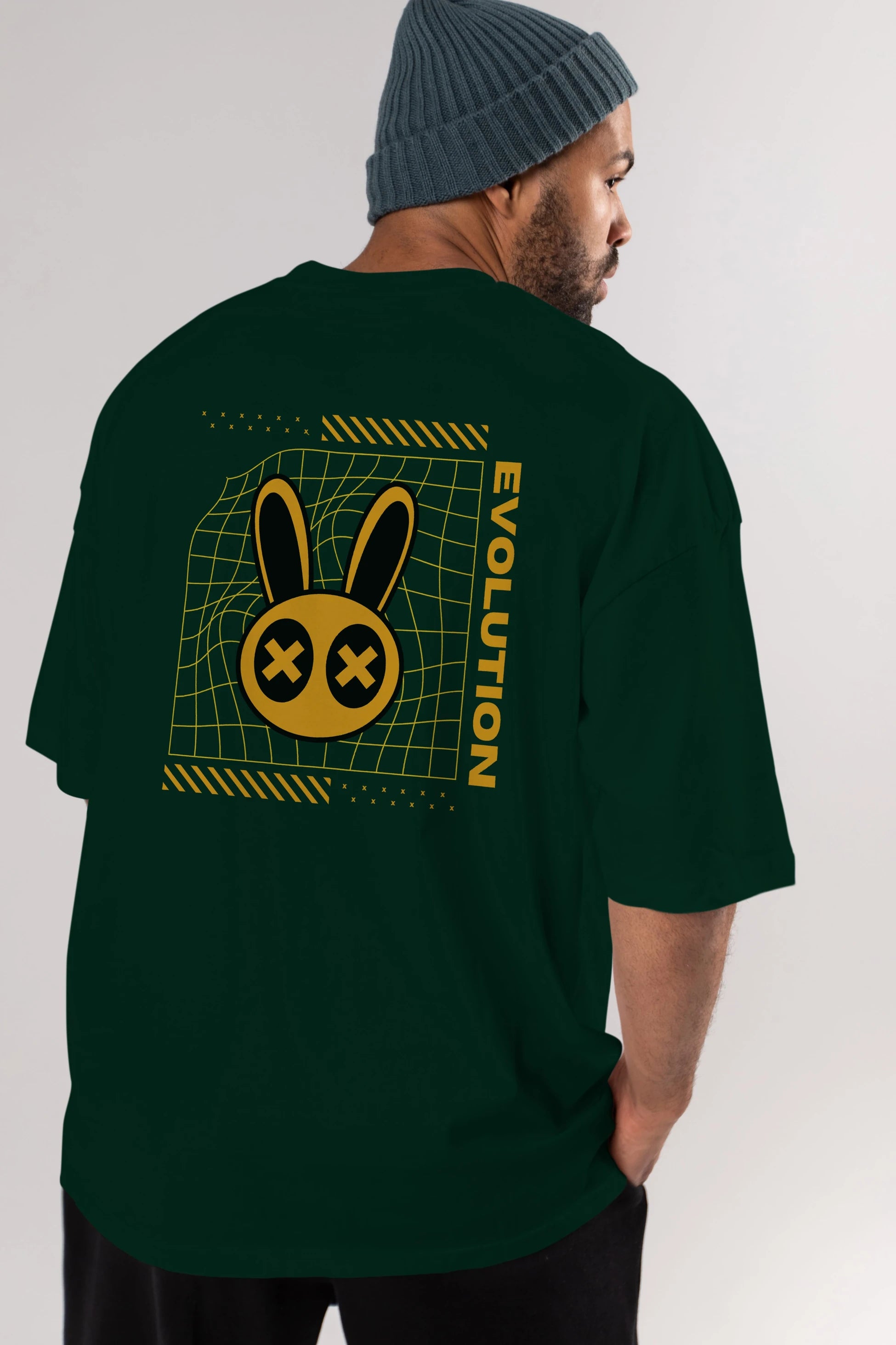 Evolution Yazılı Arka Baskılı Oversize t-shirt Erkek Kadın Unisex
