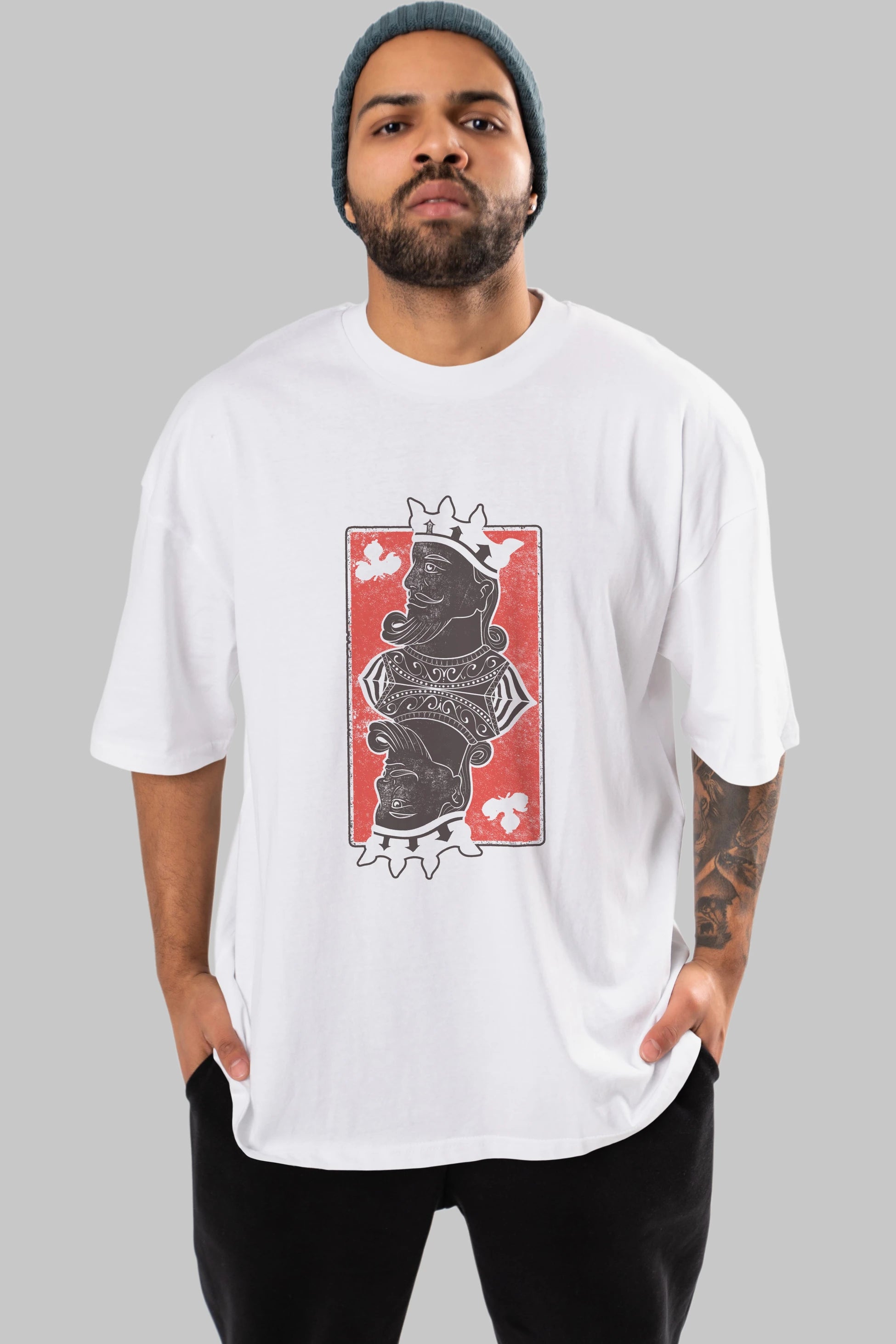King Streetwear Ön Baskılı Oversize t-shirt Erkek Kadın Unisex