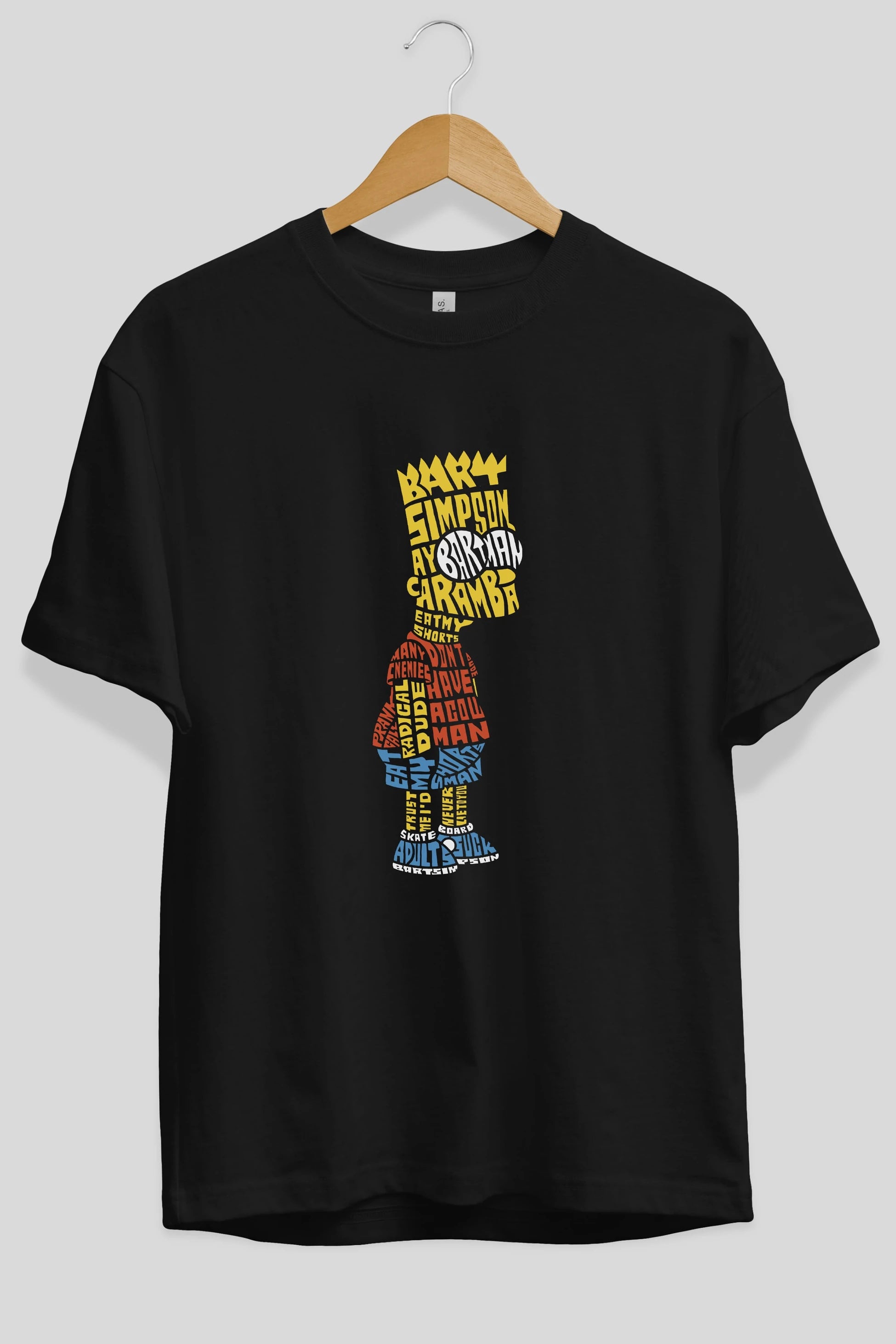 Bart Simpson Ön Baskılı Oversize t-shirt %100 pamuk Erkek Kadın Unisex