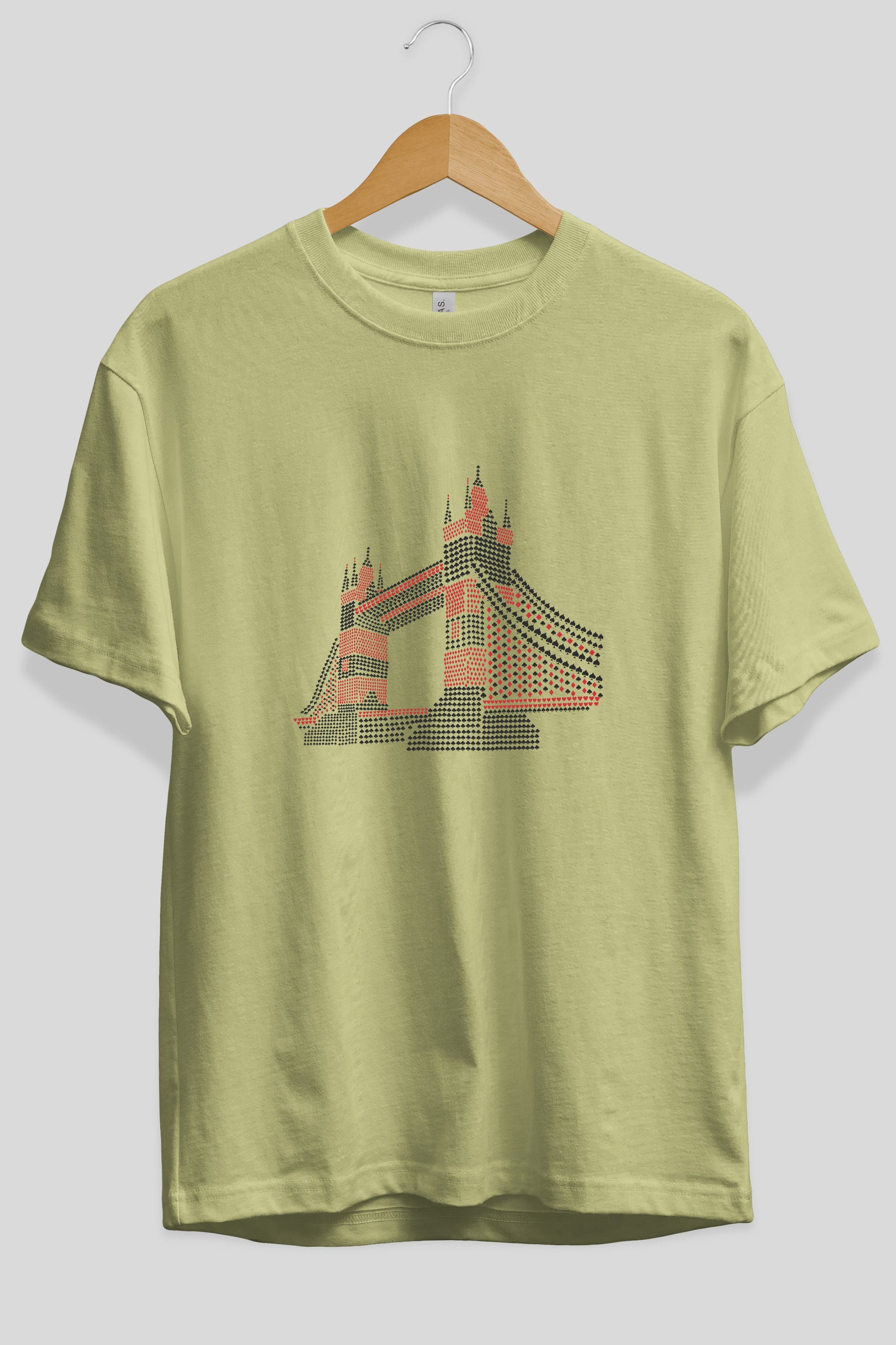 The Bridge Ön Baskılı Oversize t-shirt %100 pamuk Erkek Kadın Unisex